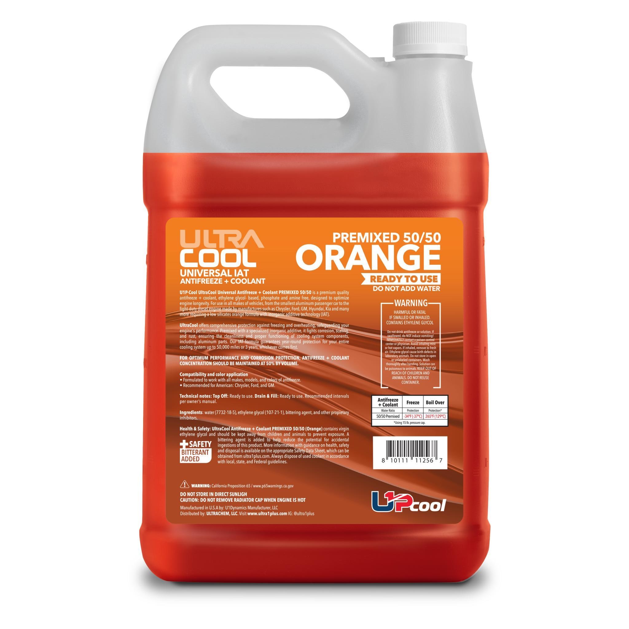 Ultra1Plus U1P-Cool Orange Engine Coolant and Antifreeze Pre-Mixed