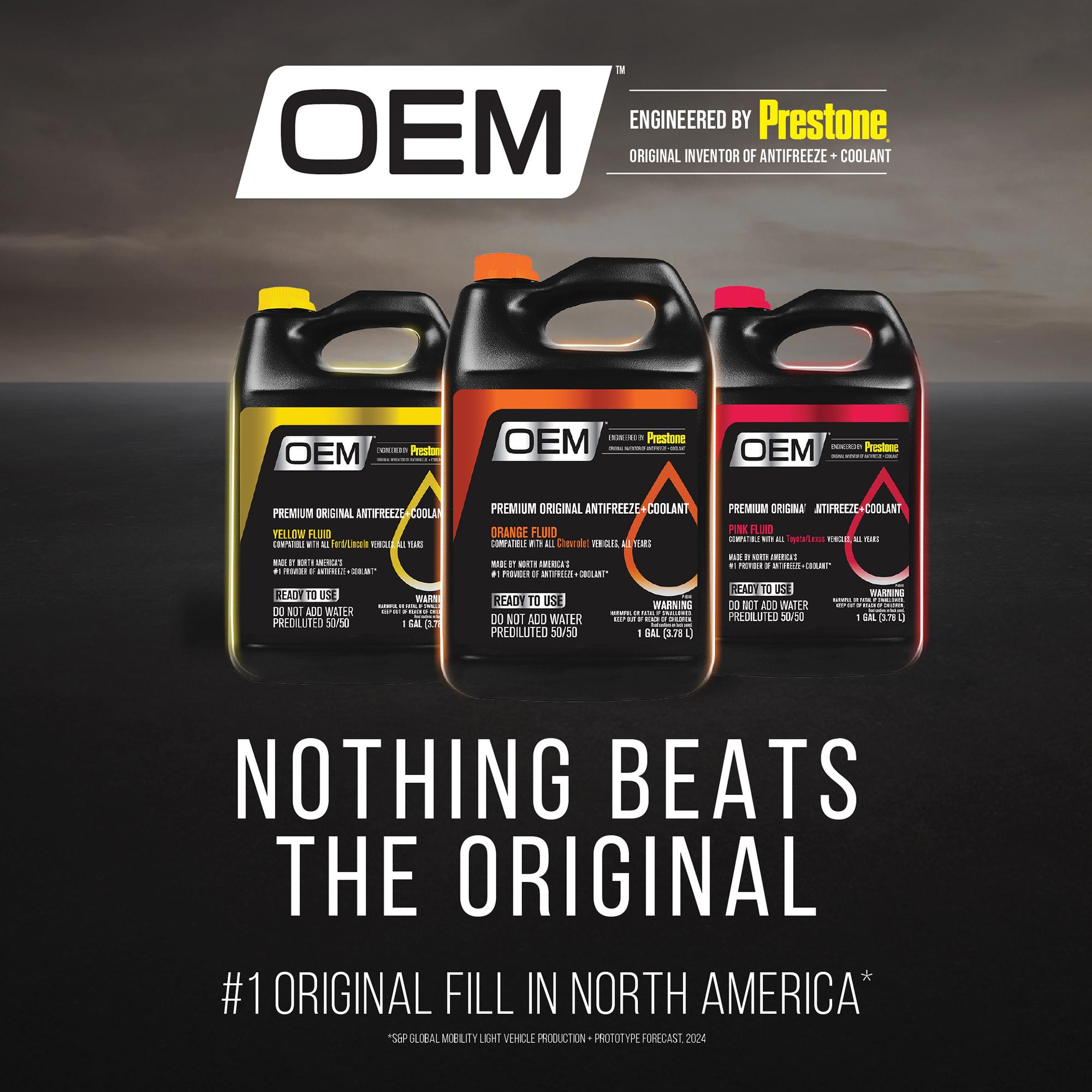 OEM by Prestone Yellow Engine Coolant and Antifreeze Pre-Mixed