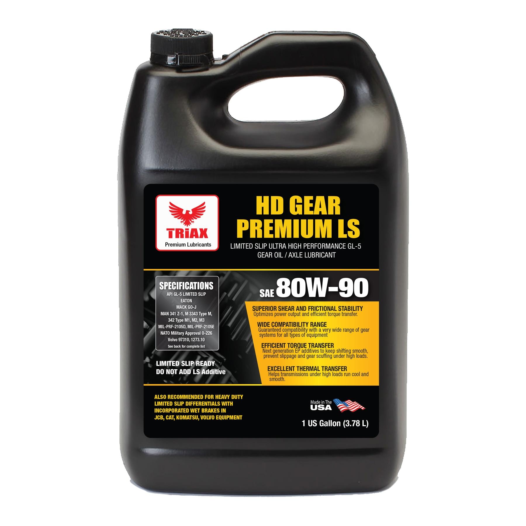 Triax Lubricants HD Gear Premium 80W-90 GL Gear Oil 1 Gallon