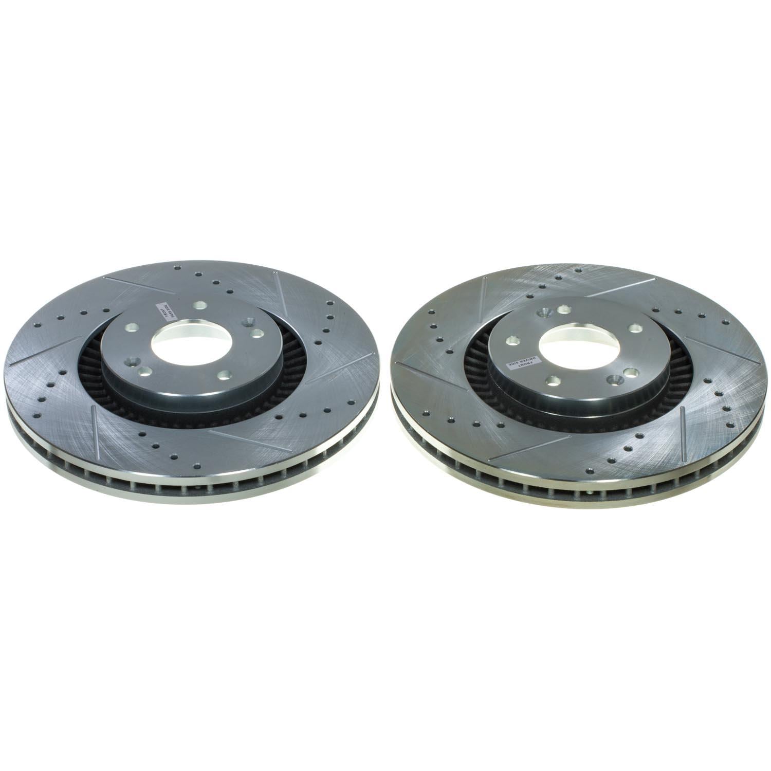 Power Stop 20-24 Tesla Y Front Drilled & Slotted Rotor - Pair - AR84011XPR - Armageddon Turbo & Performance - View #10