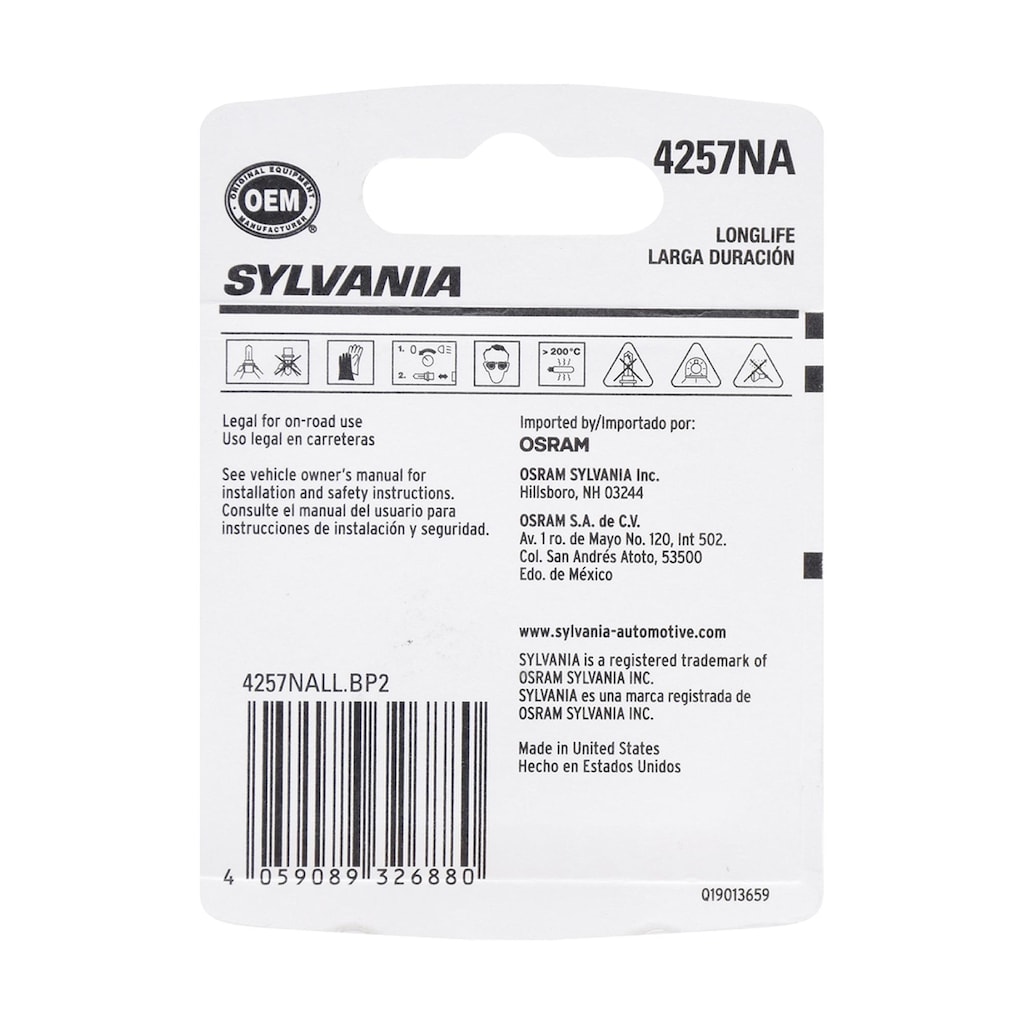 Sylvania Long Life Amber Light Bulb 2 Pack 4257NALL | AutoZone