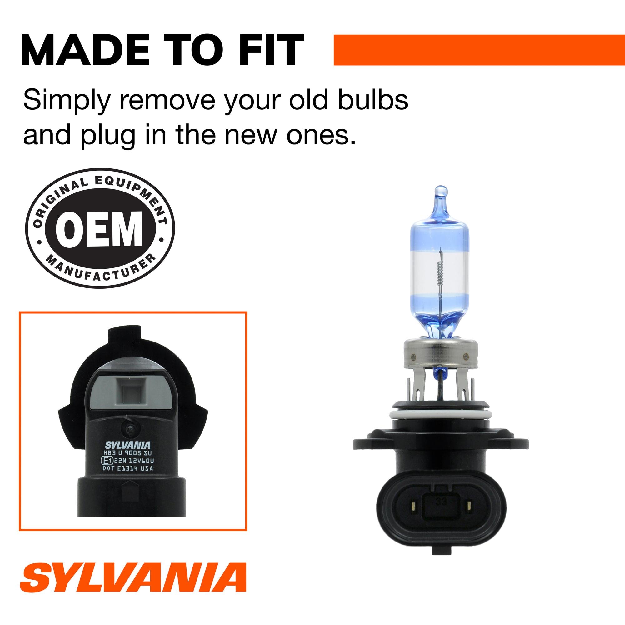 Sylvania SilverStar Ultra 9005SU-2 Halogen Headlight Bulb 2 Pack