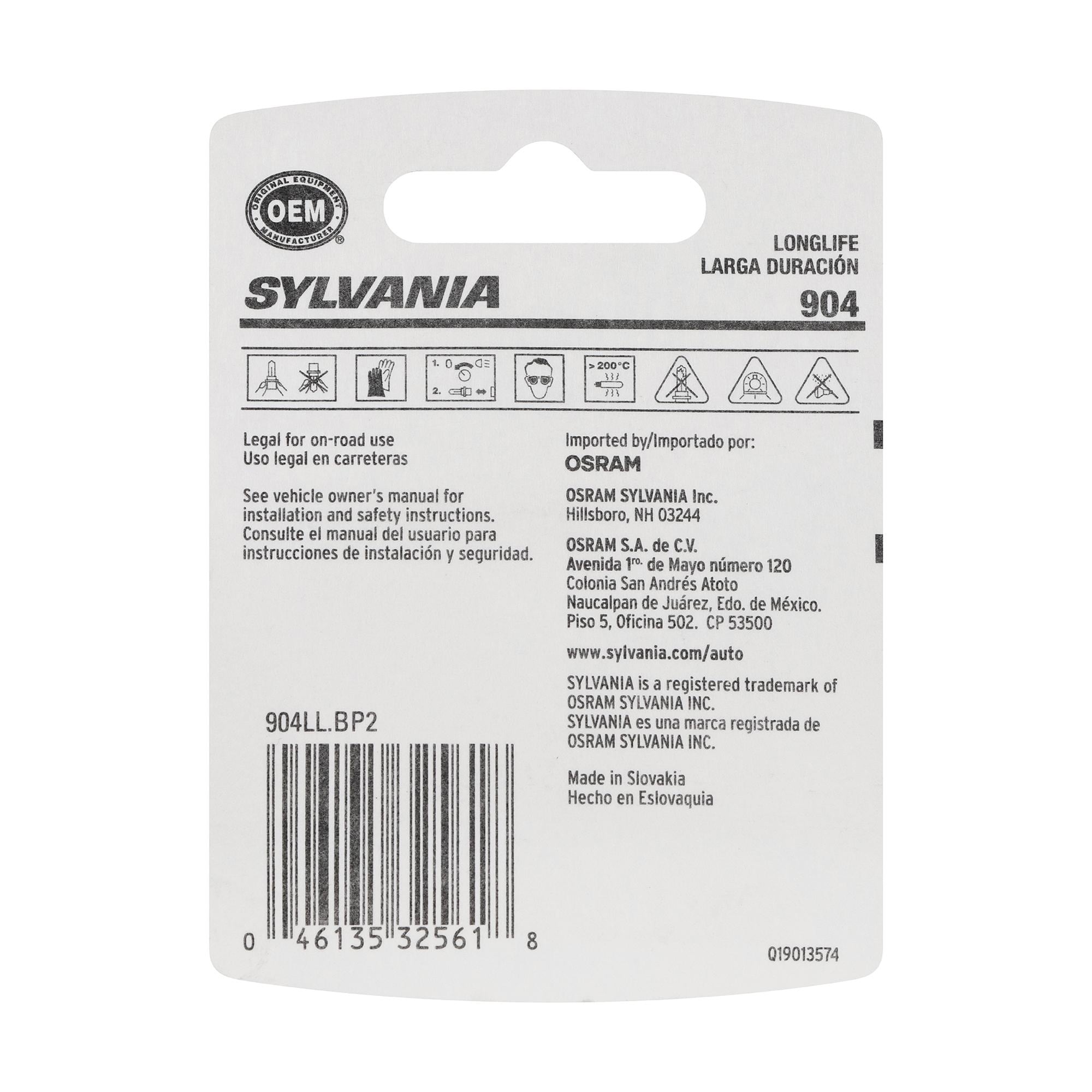 Ampoule miniature Sylvania SilverStar 4157, lumière plus blanche, paq