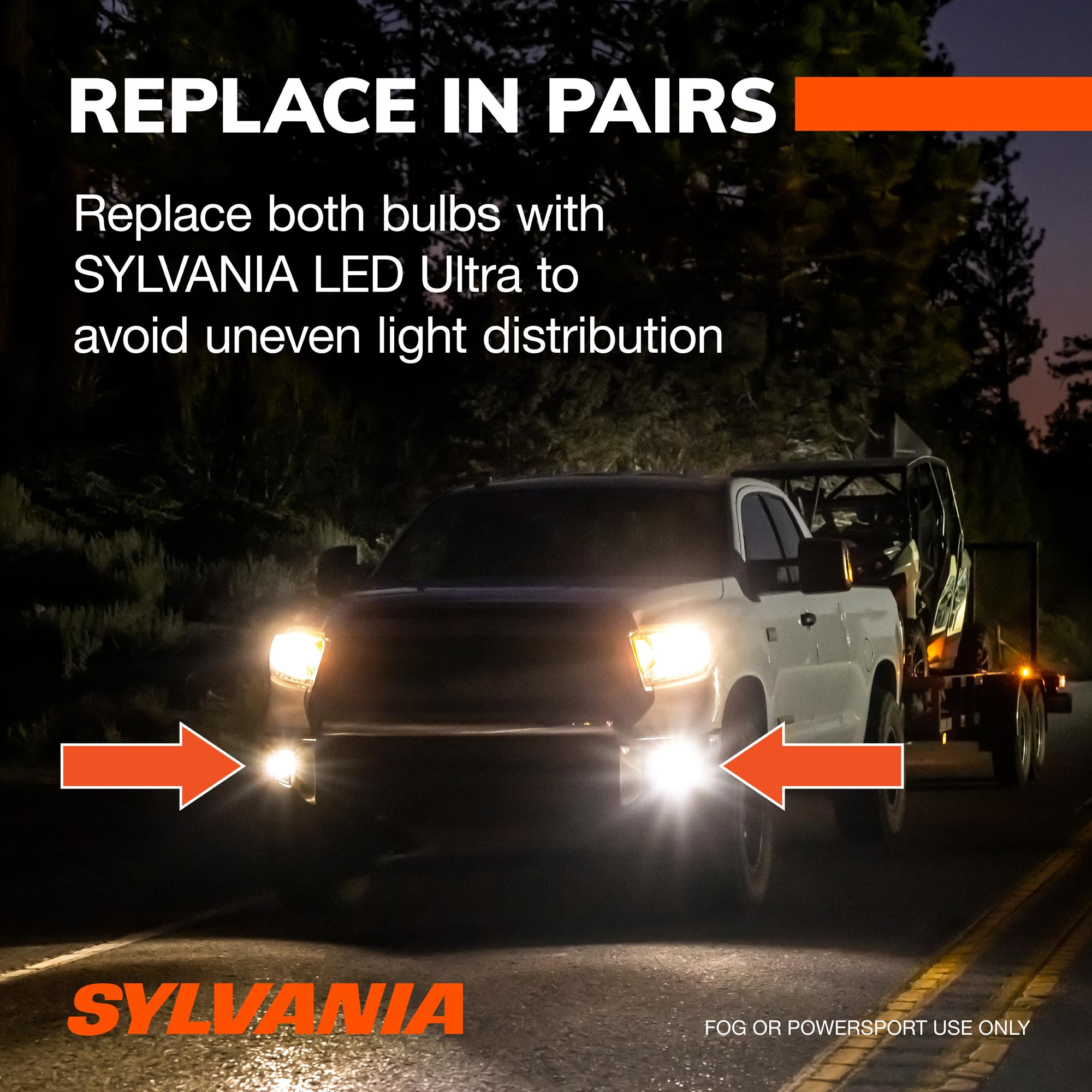 Sylvania H11 LED Ultra - Fog Lights For Cars and Trucks - Headlight Bulbs For Off Road Powersports - 6000k Cool White LED Light - Maximum Lifespan Sylvania H11 LED Ultra - Fog Lights For Cars and Trucks - Headlight Bulbs For Off Road Powersports - 6000k Cool White LED Light - Maximum Lifespan