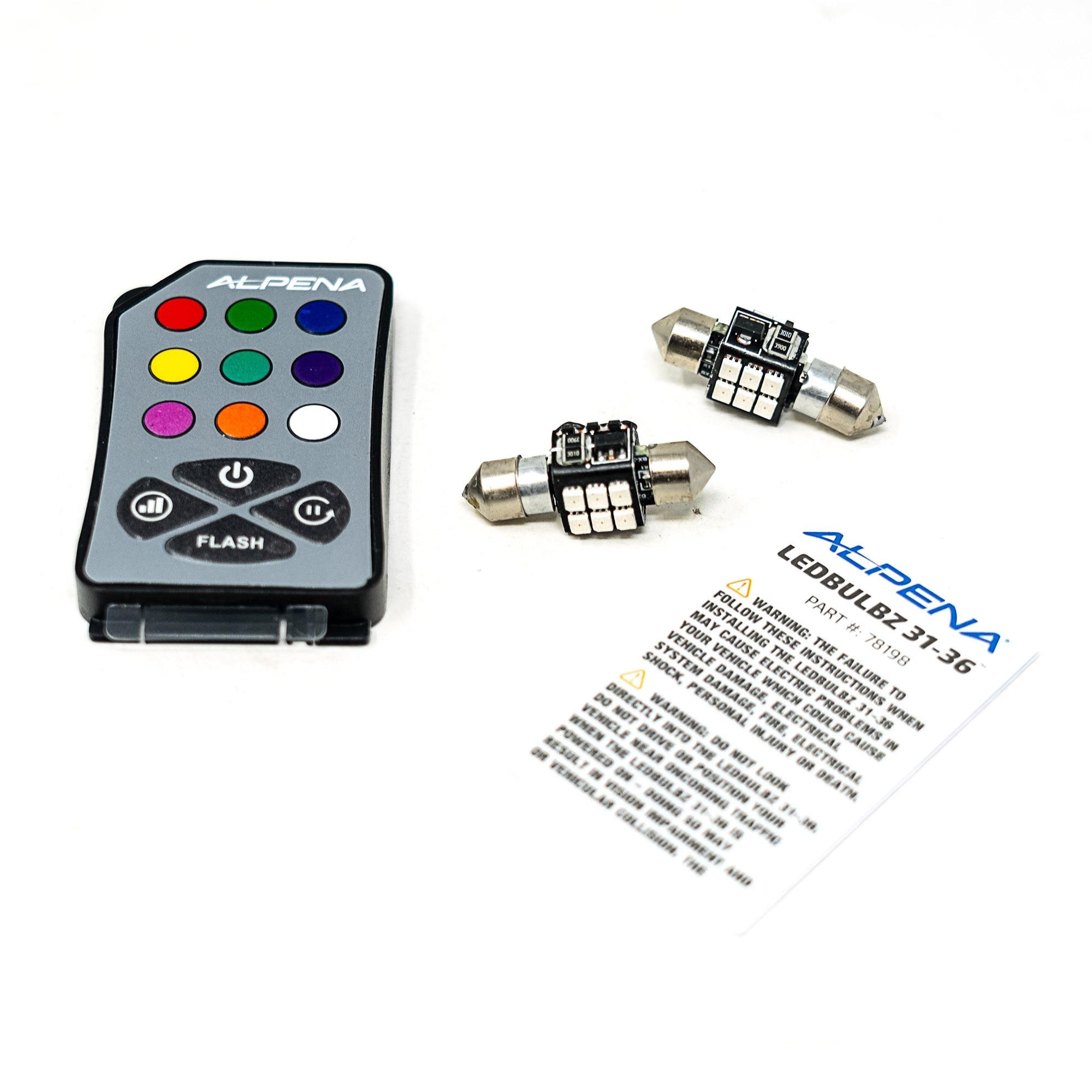 Alpena 31-36mm Multi-Color LED Bulbs with Remote | AutoZone