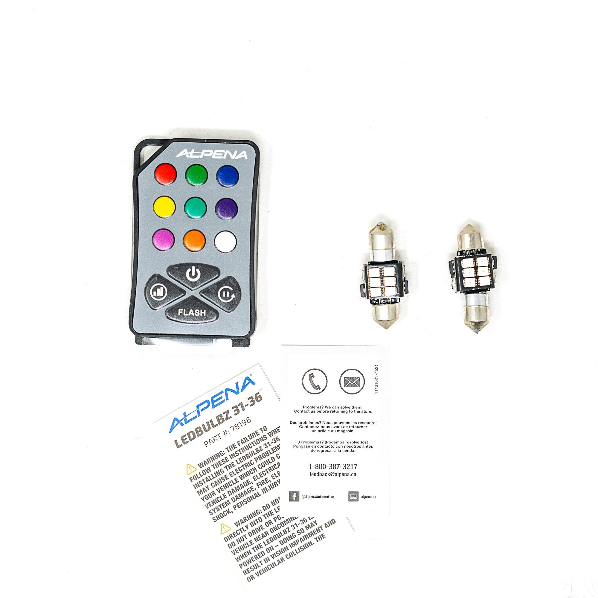 Alpena 31-36mm Multi-Color LED Bulbs with Remote | AutoZone