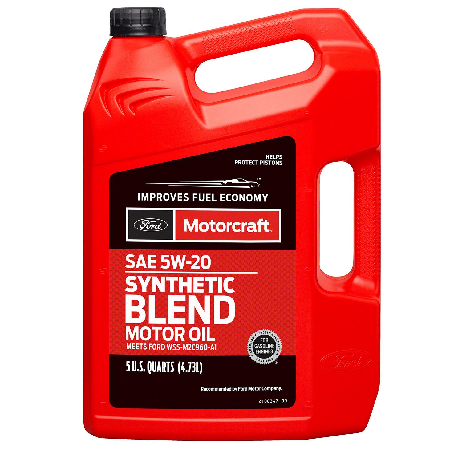 Motorcraft Synthetic Blend 5W-20 Motor Oil 5 Quart | AutoZone