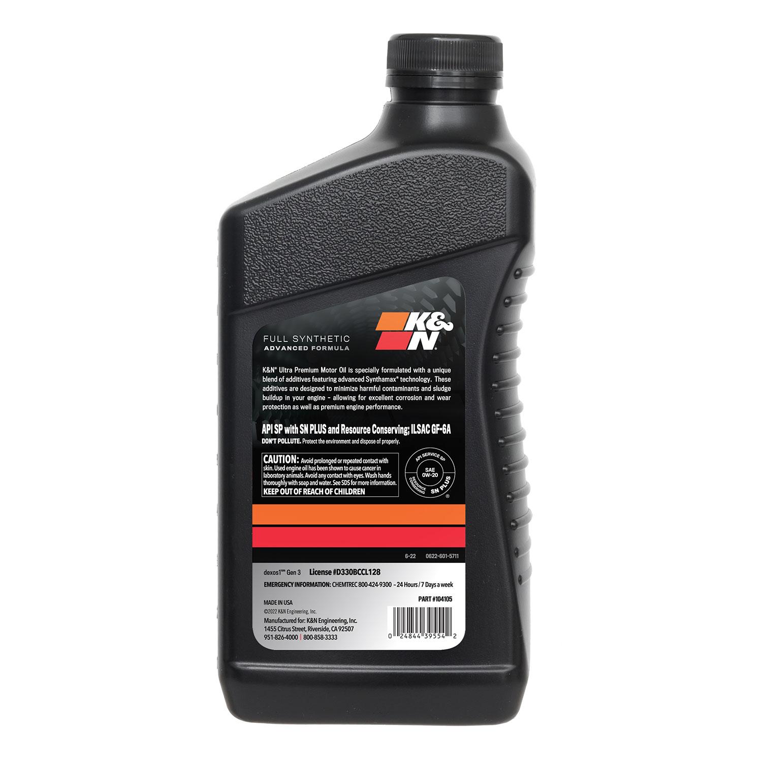 K&N Performance + Full Synthetic 0W-20 Motor Oil 1 Quart | AutoZone