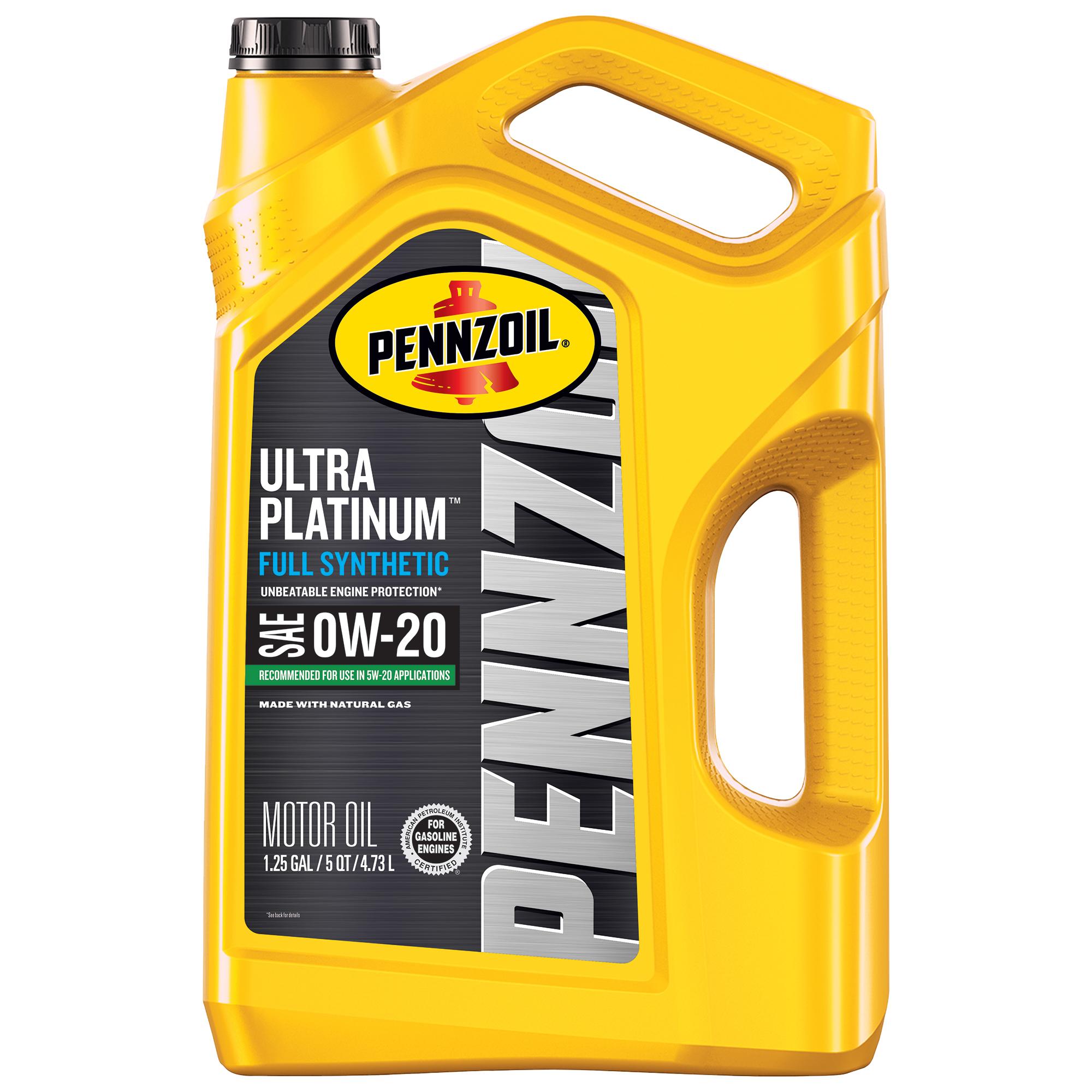 Pennzoil Ultra Platinum Full Synthetic 0W-20 Motor Oil 5 Quart