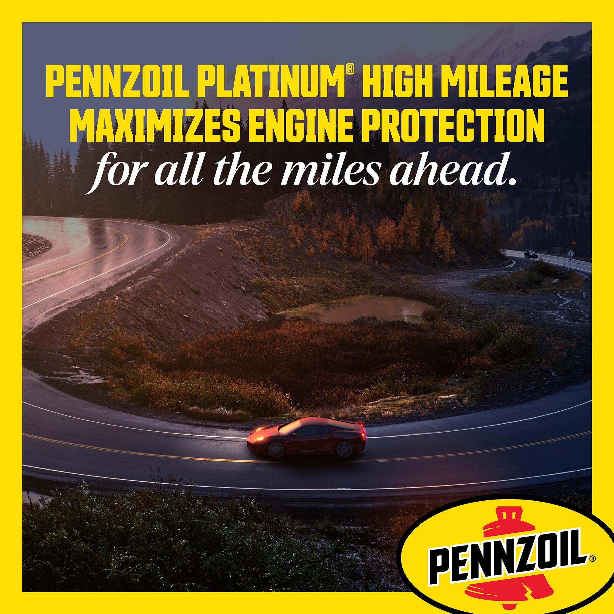 Pennzoil Platinum High Mileage Full Synthetic 5W-20 Motor Oil 5 Quart ...