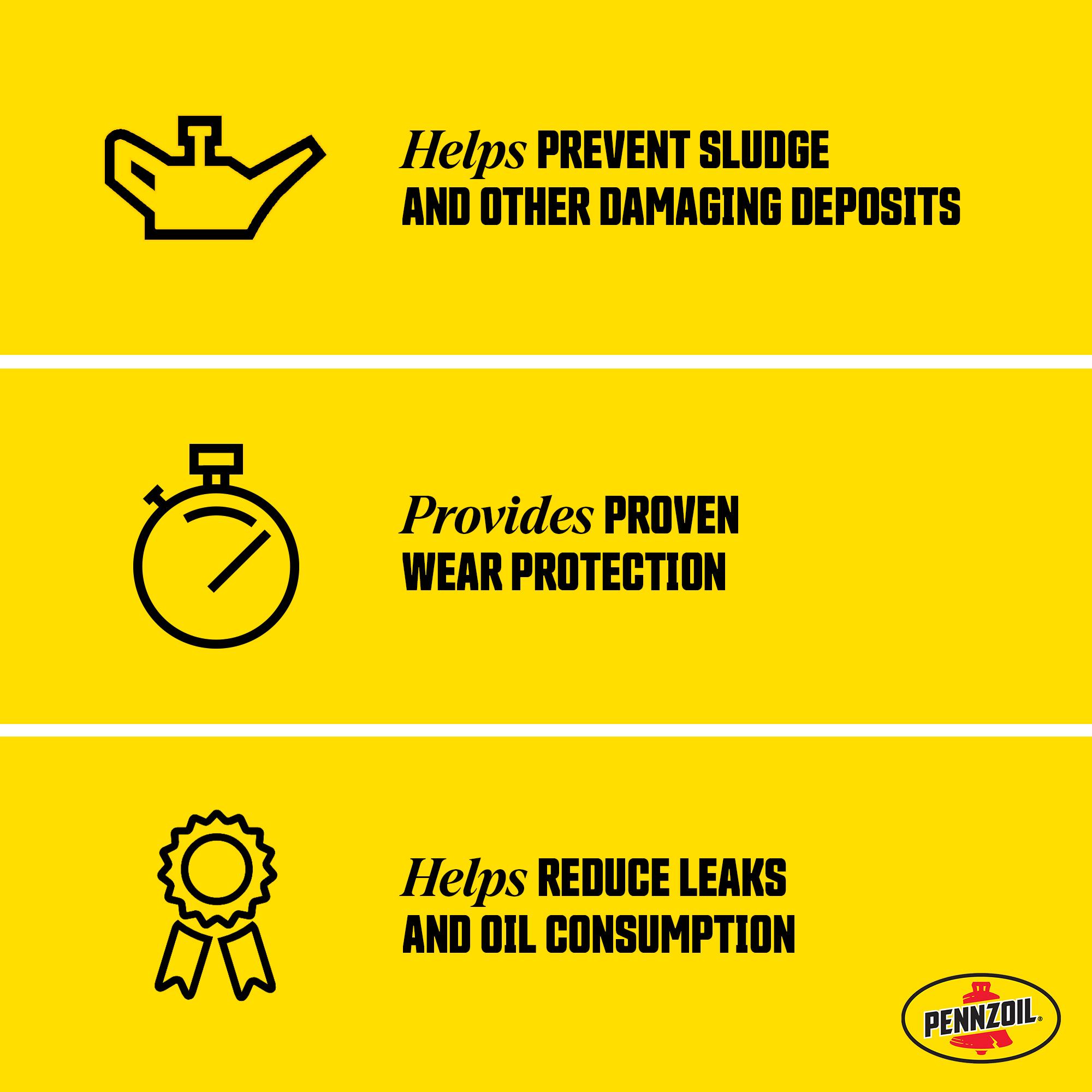 Pennzoil High Mileage Synthetic Blend 5W-20 Motor Oil 5 Quart | AutoZone