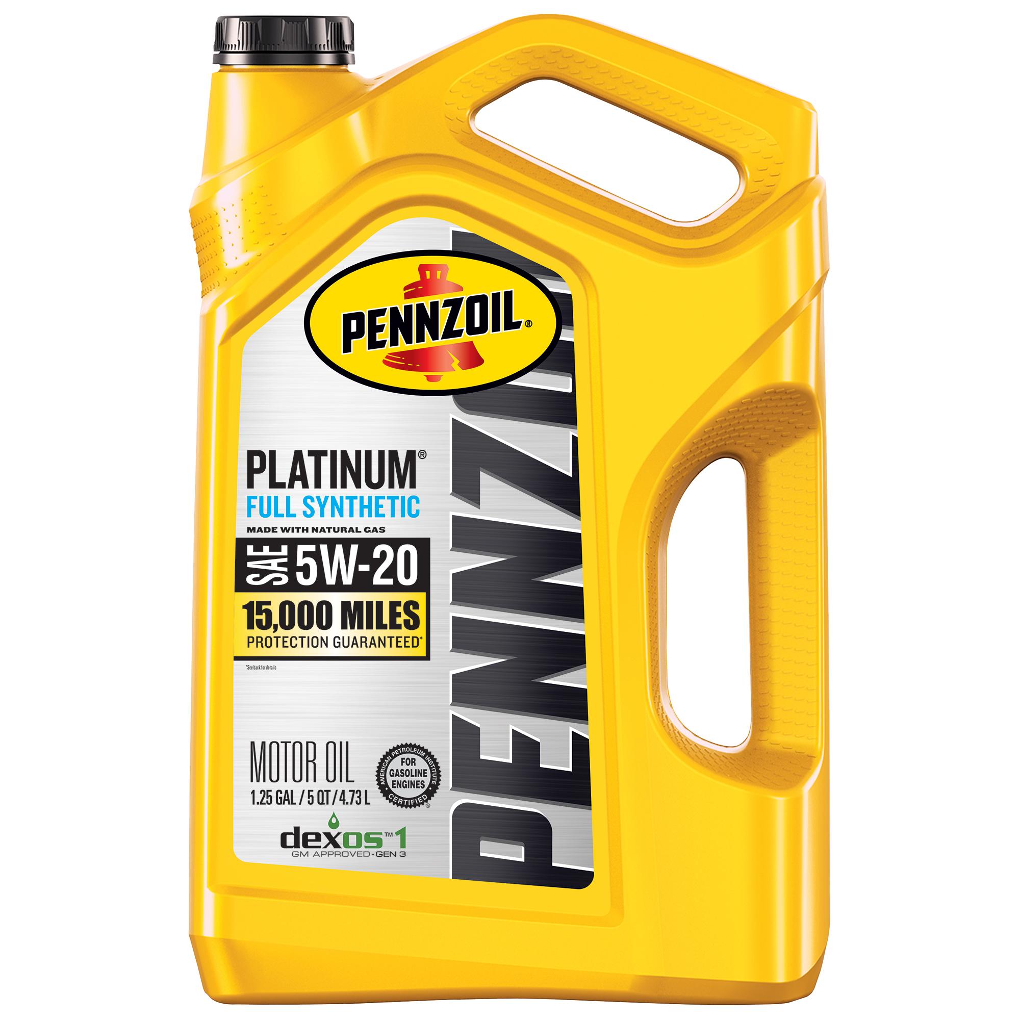 Pennzoil Platinum Full Synthetic 5W-20 Motor Oil 5 Quart | AutoZone
