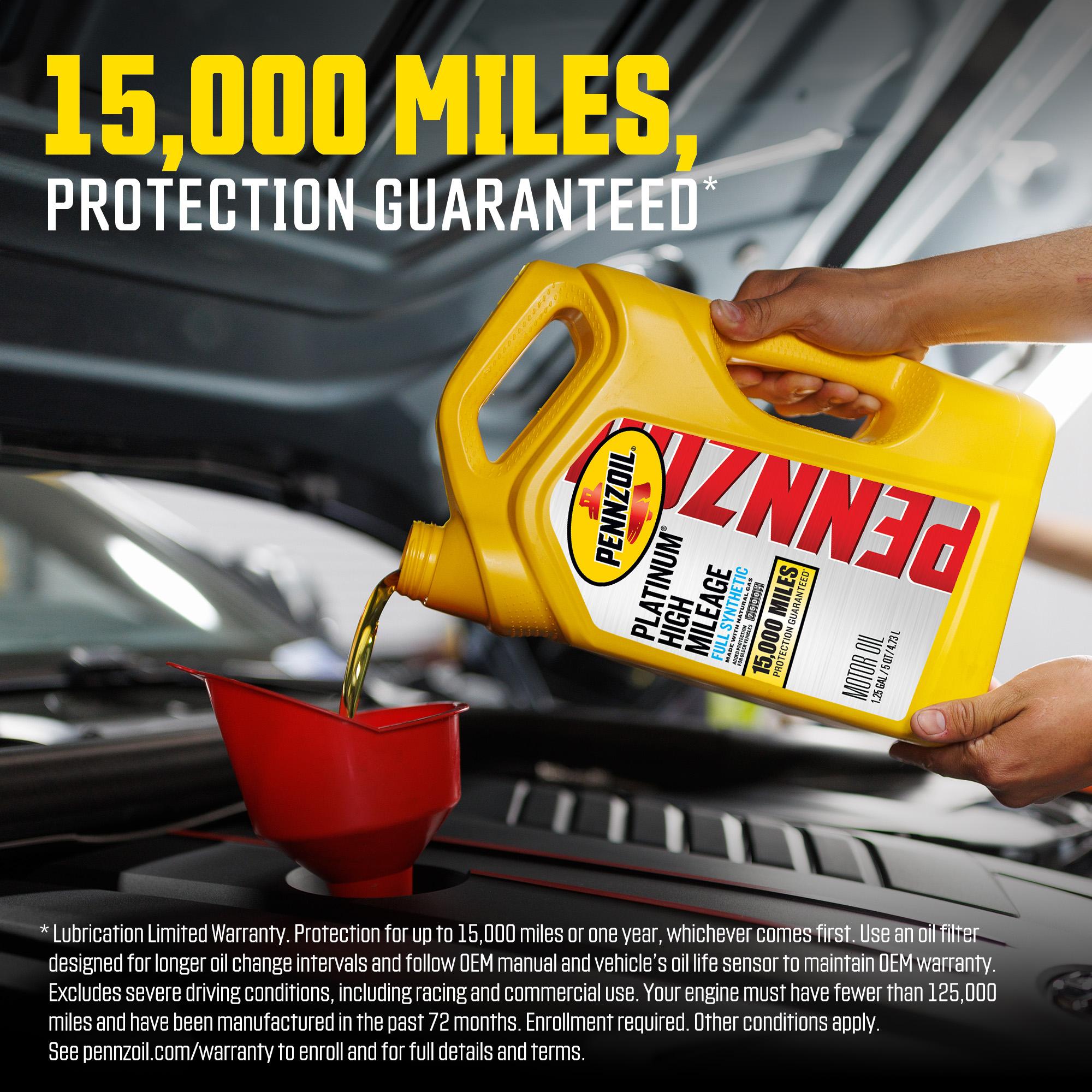 Pennzoil Platinum High Mileage Full Synthetic 0W-20 Motor Oil 5