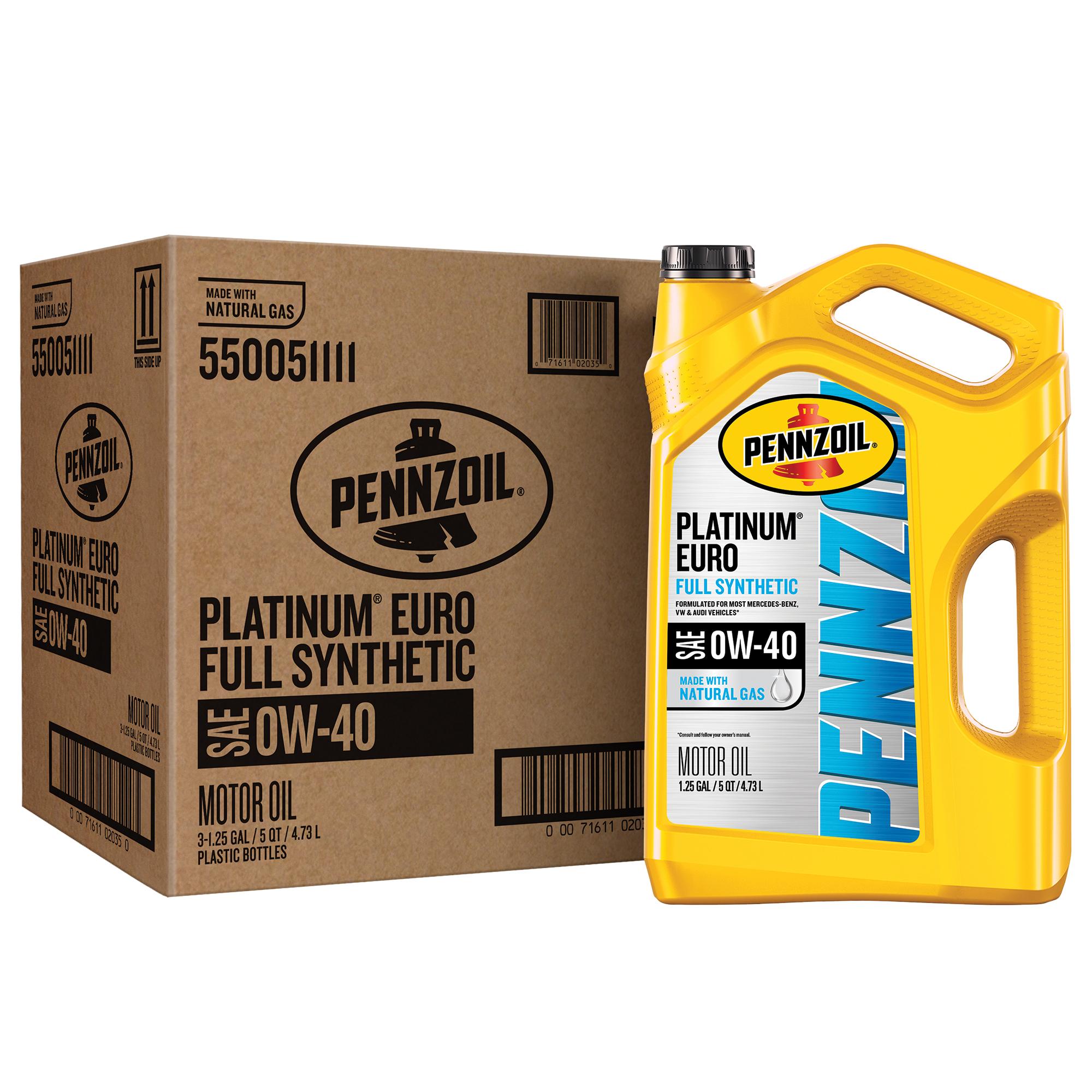 Pennzoil Platinum Euro Full Synthetic 0W-40 Motor Oil 5 Quart