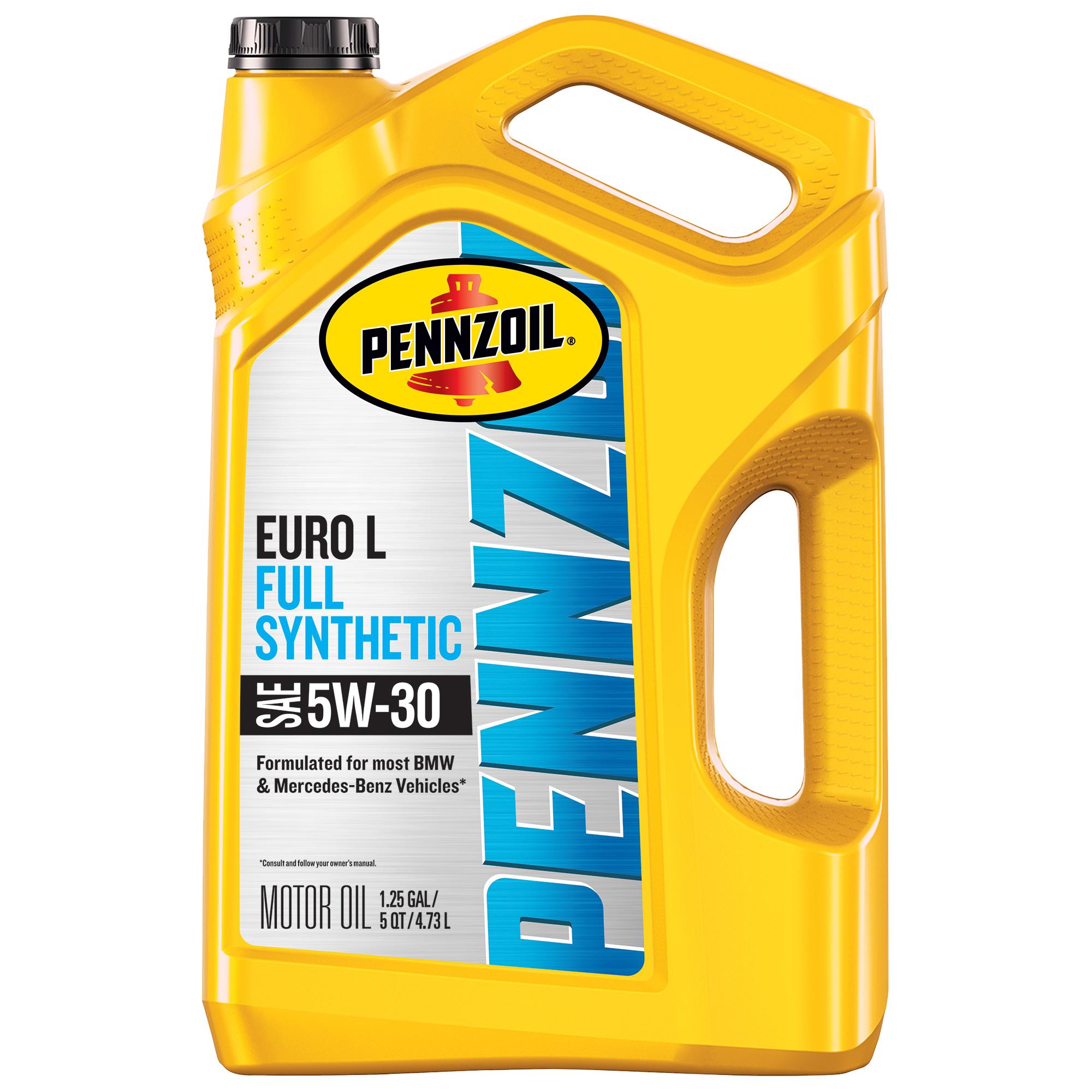 Pennzoil Euro L Full Synthetic 5W-30 3本組 Pennzoil Platinum Euro L Full Synthetic 5W-30 Motor Oil 5 Quart