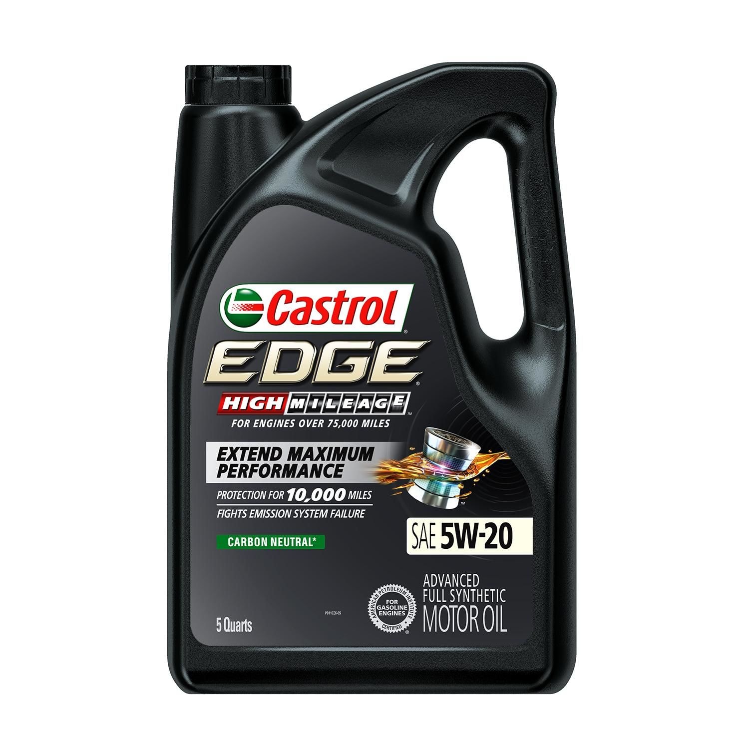 Castrol EDGE High Mileage Full Synthetic Engine Oil 5W-20 5 Quart for GMC Sonoma