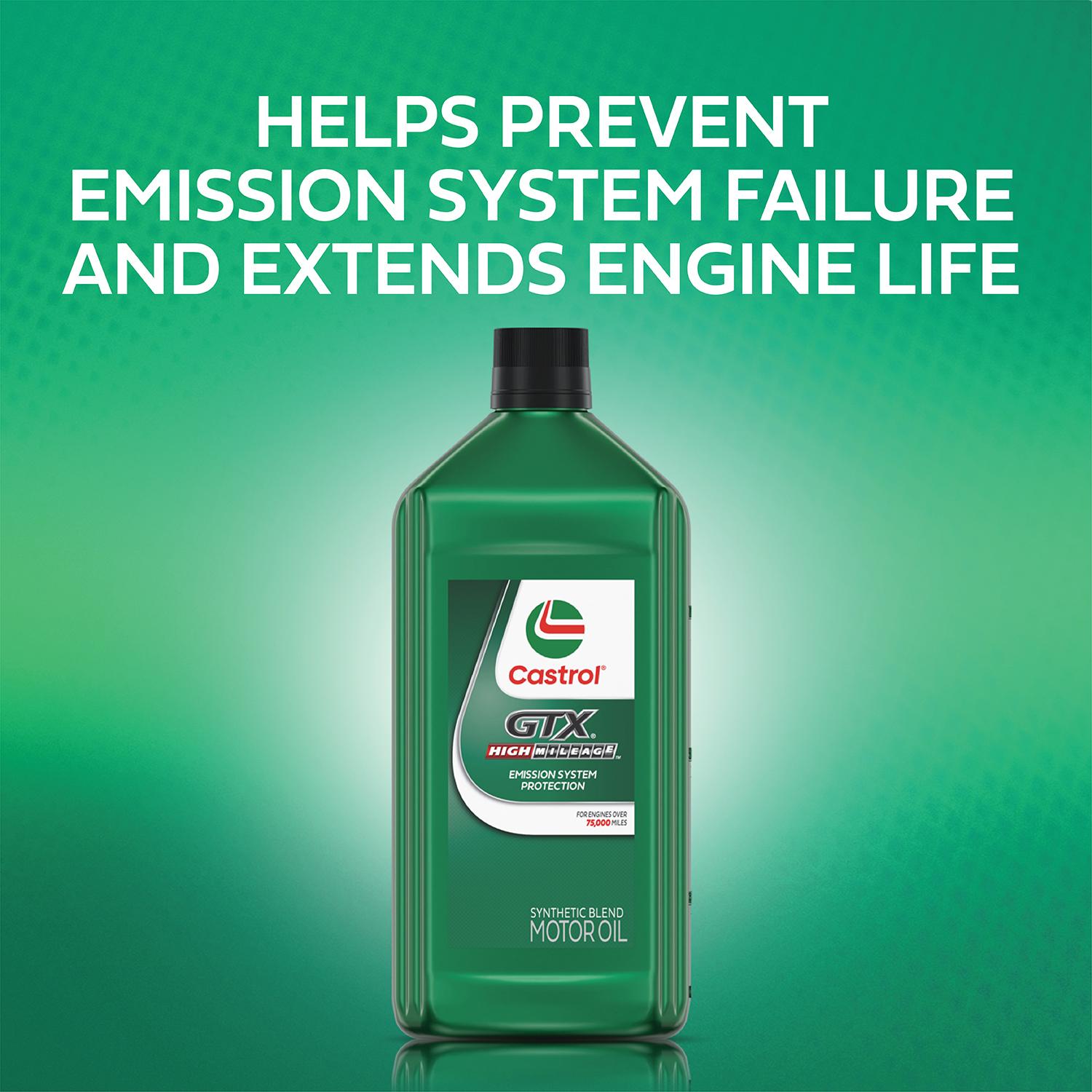 Castrol GTX High Mileage Synthetic Blend 10W-30 Motor Oil 1 Quart