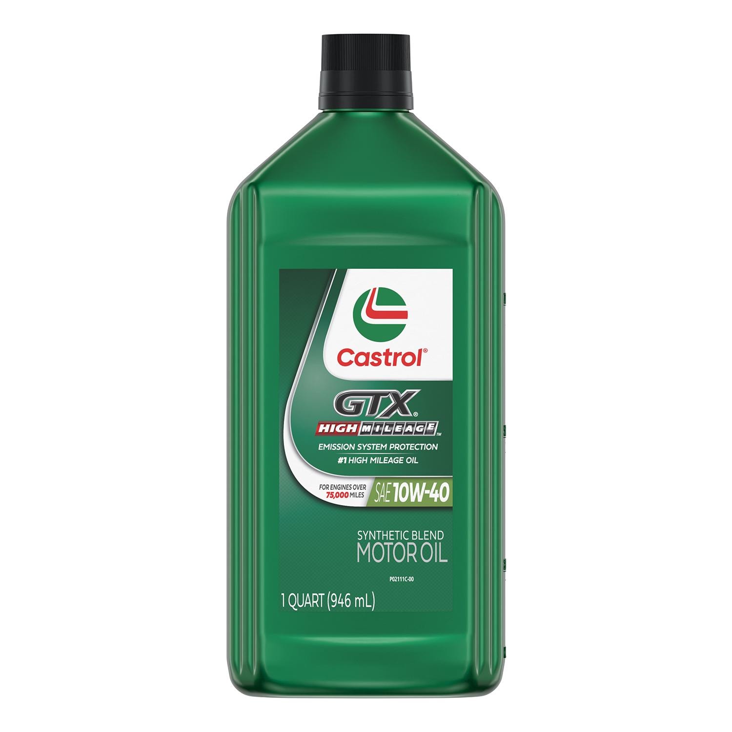 Castrol GTX High Mileage Synthetic Blend 10W-40 Motor Oil 1 Quart