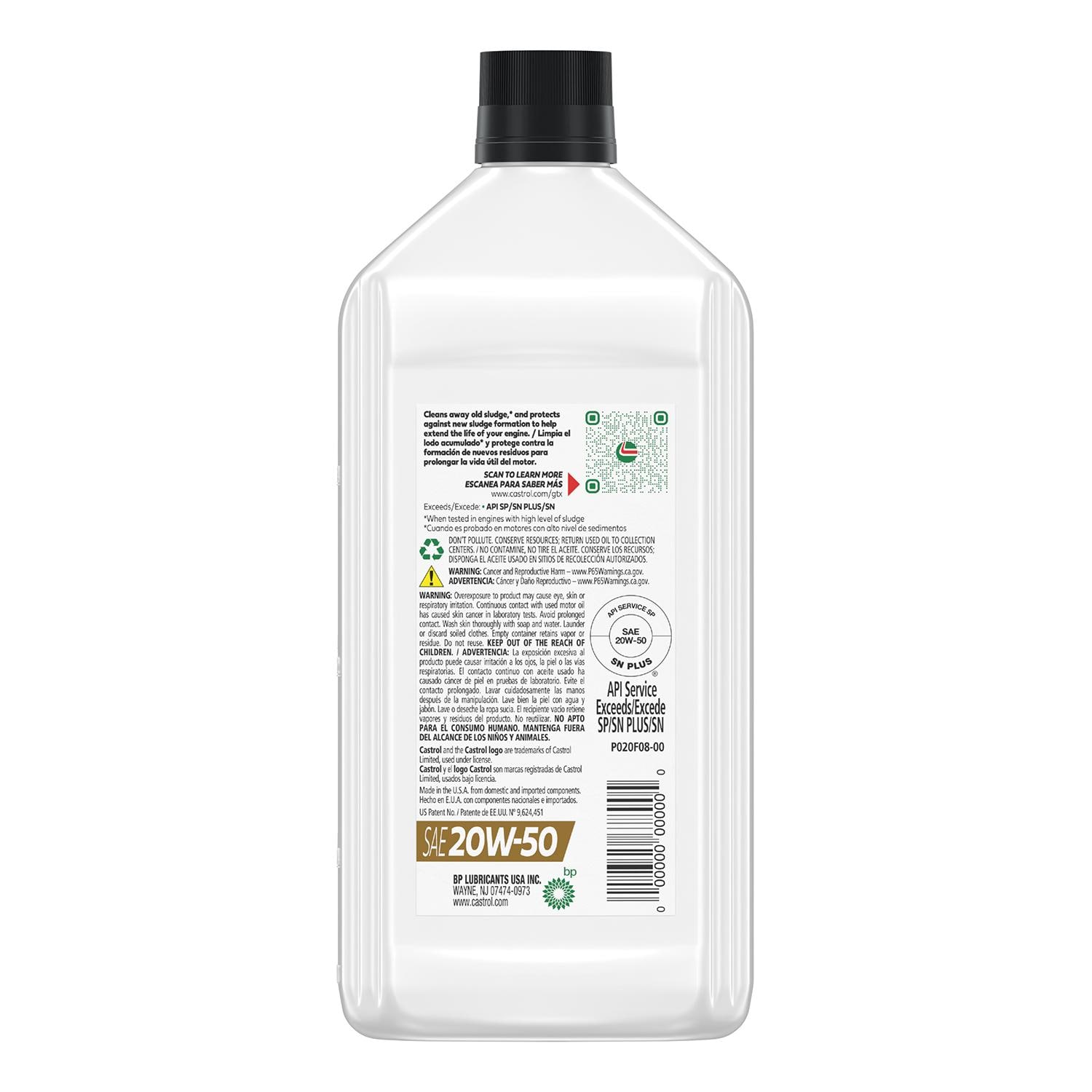 Castrol GTX Conventional 20W-50 Motor Oil 1 Quart 151A8E | AutoZone