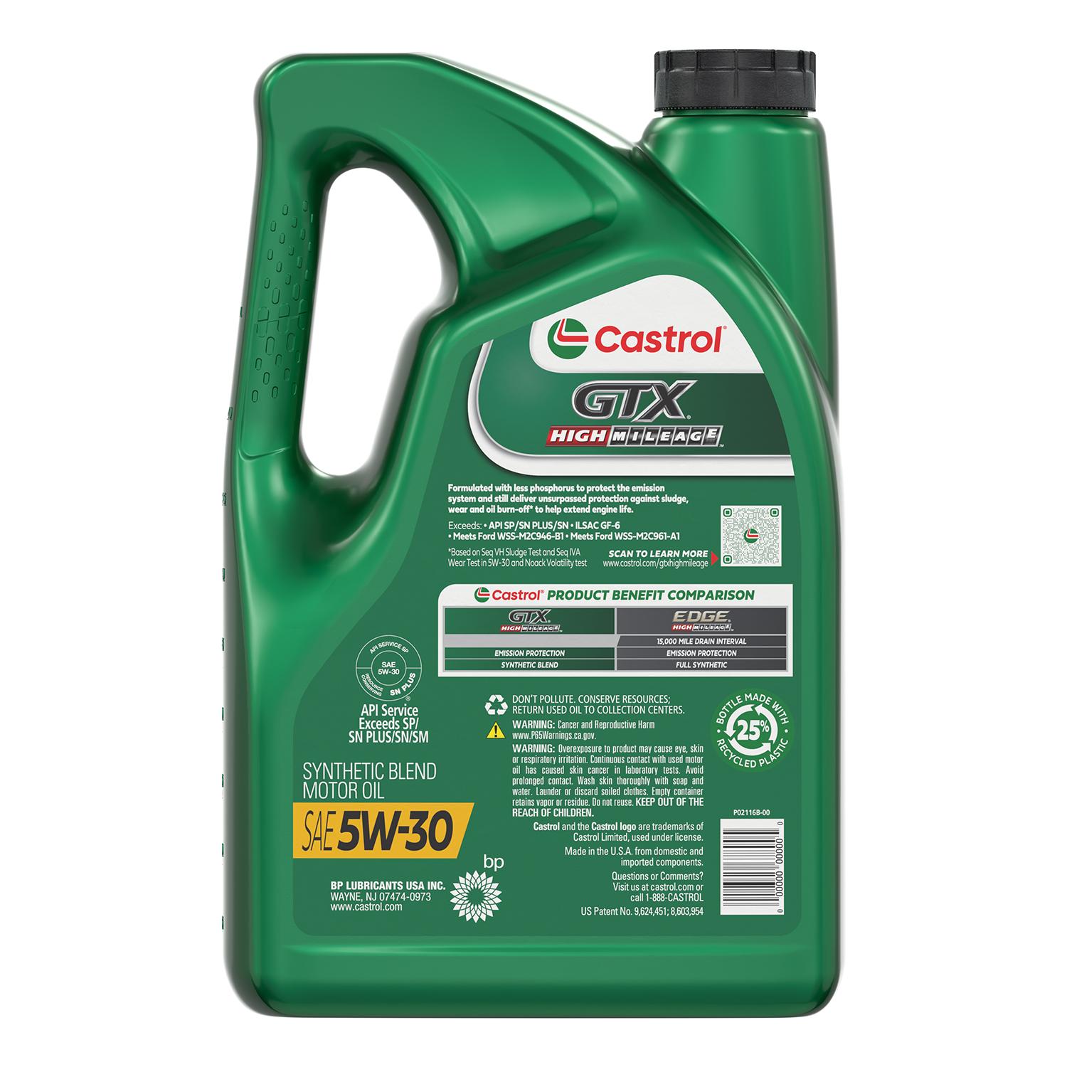 Castrol GTX Synthetic Blend 5W-30 Motor Oil 5 Quart