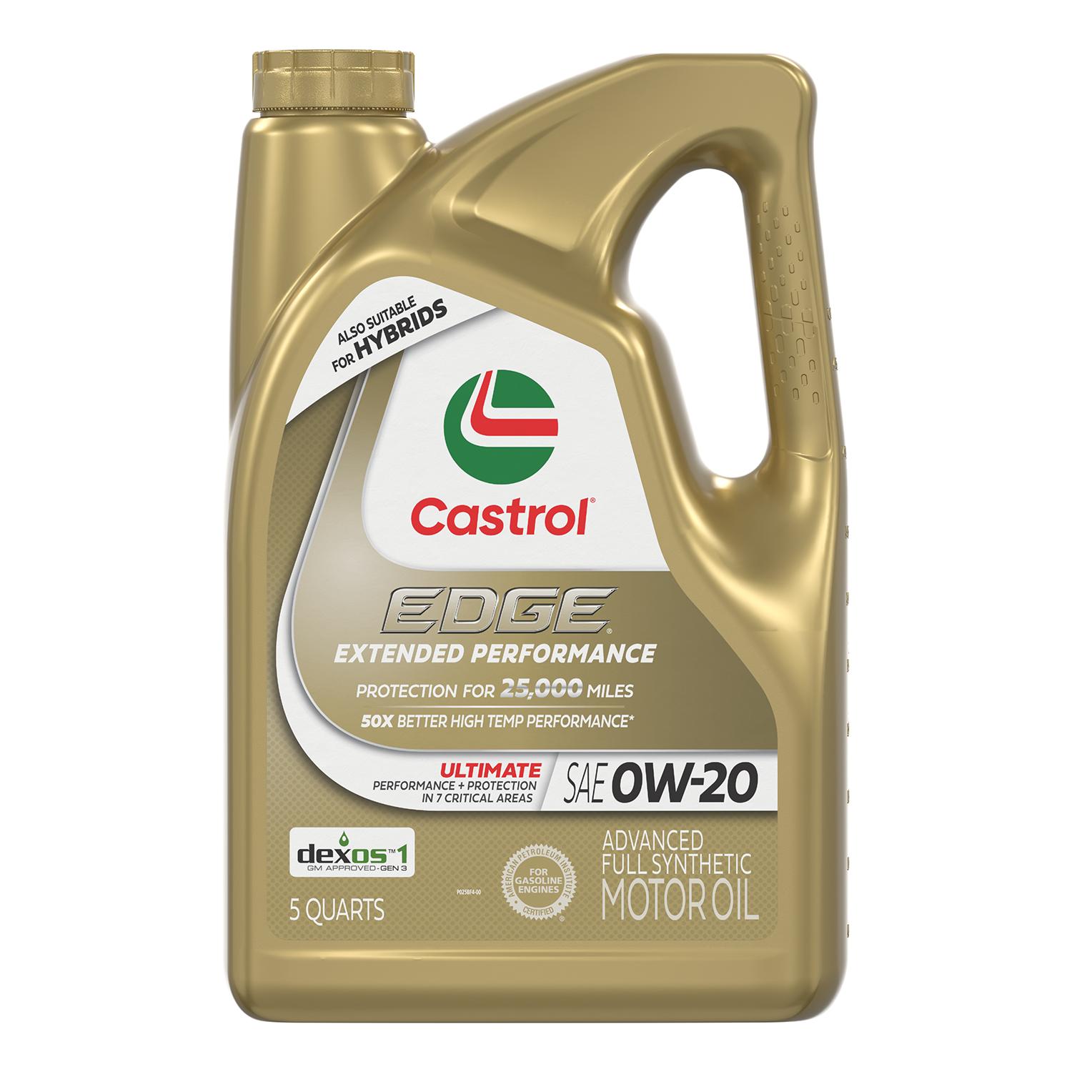 Castrol EDGE Extended Performance Full Synthetic 0W-20 Motor Oil 5 Quart for Volkswagen Thing