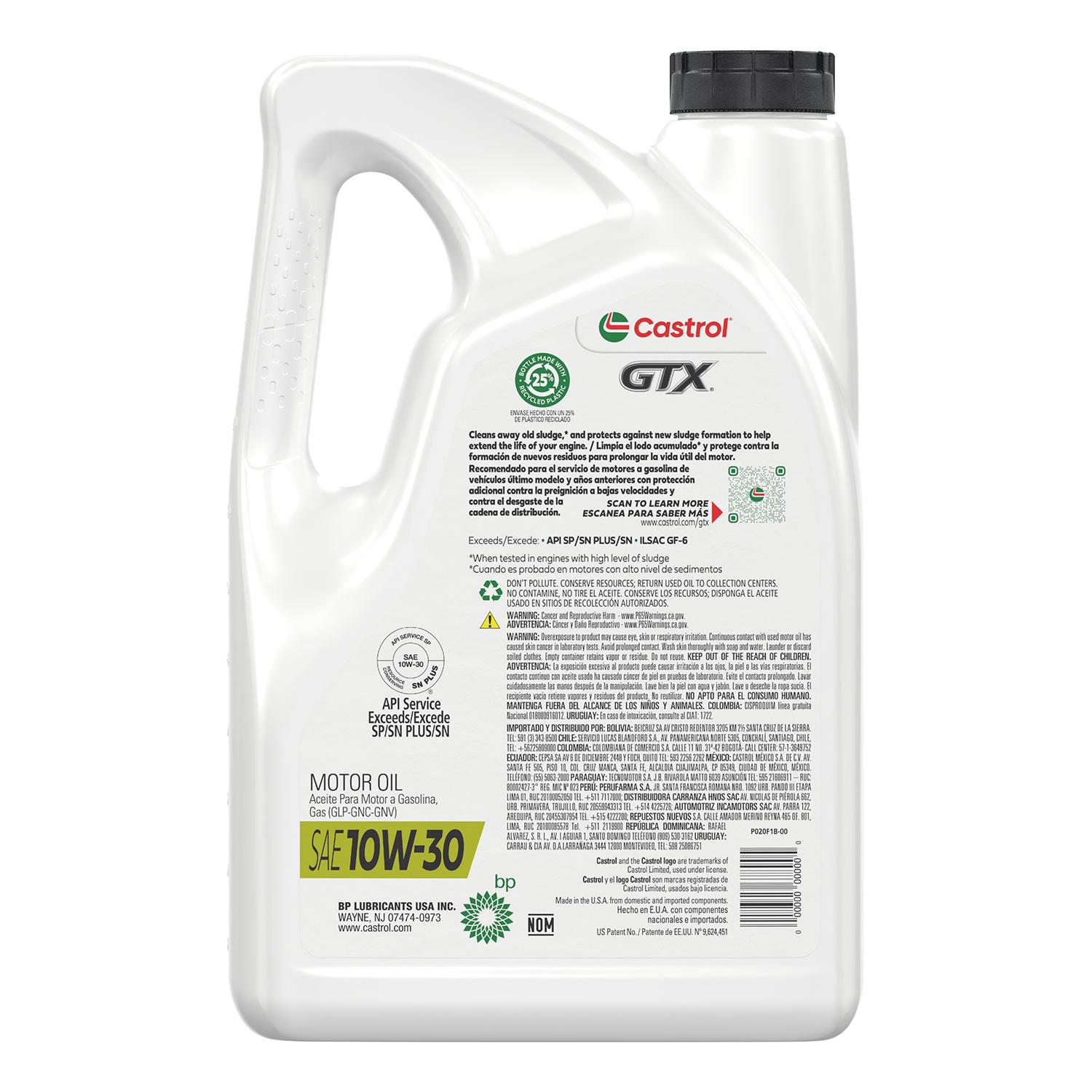 Castrol GTX Conventional 10W-30 Motor Oil 5 Quart 15B7AA | AutoZone