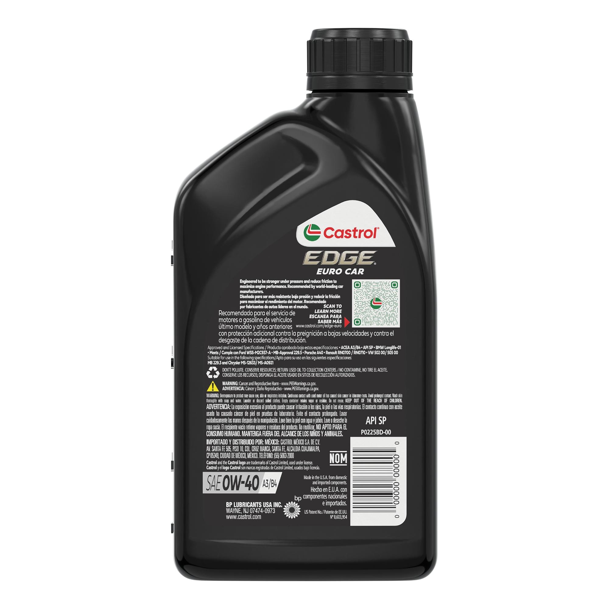 Castrol EDGE Full Synthetic 0W-40 Motor Oil 1 Quart