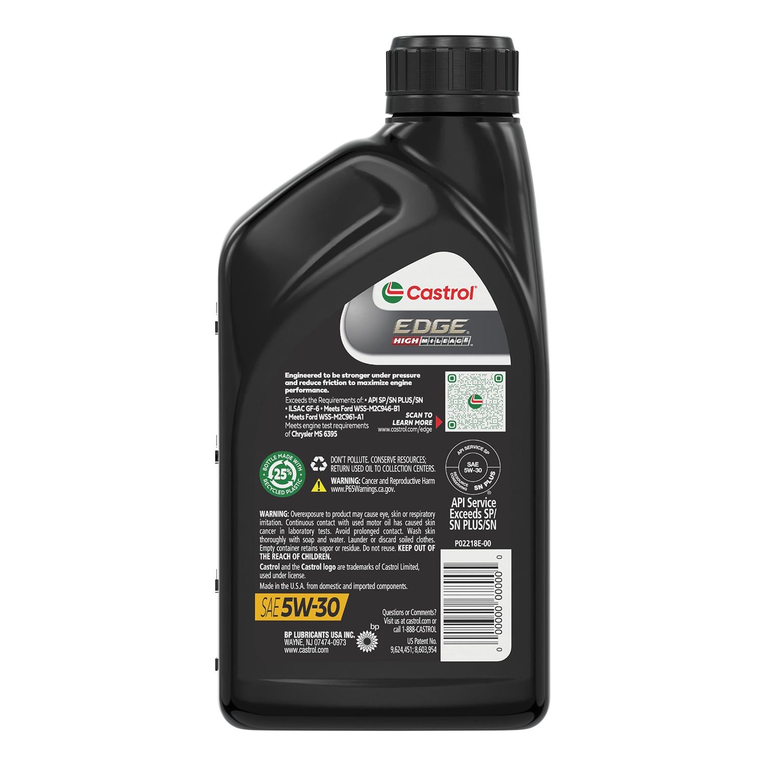 Castrol EDGE High Mileage Full Synthetic 5W-30 Motor Oil 1 Quart