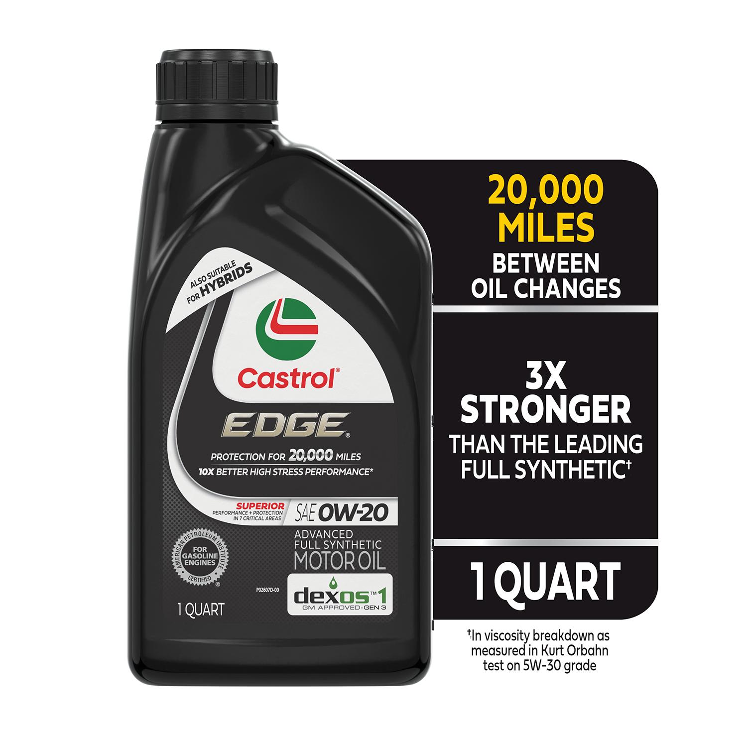 Castrol EDGE Full Synthetic 0W-20 Motor Oil 1 Quart | AutoZone