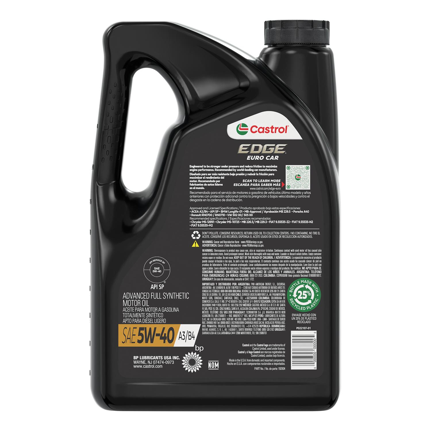 Castrol EDGE Full Synthetic 5W-40 Motor Oil 5 Quart | AutoZone