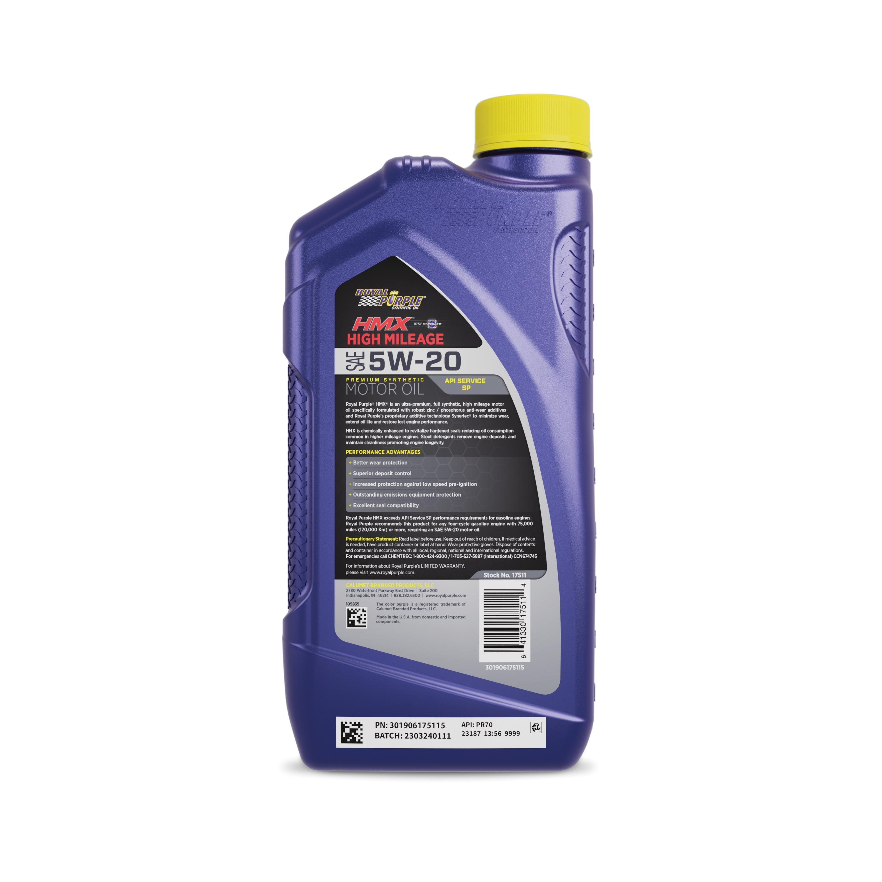 Royal Purple HMX High Mileage Full Synthetic 5W-20 Motor Oil 1