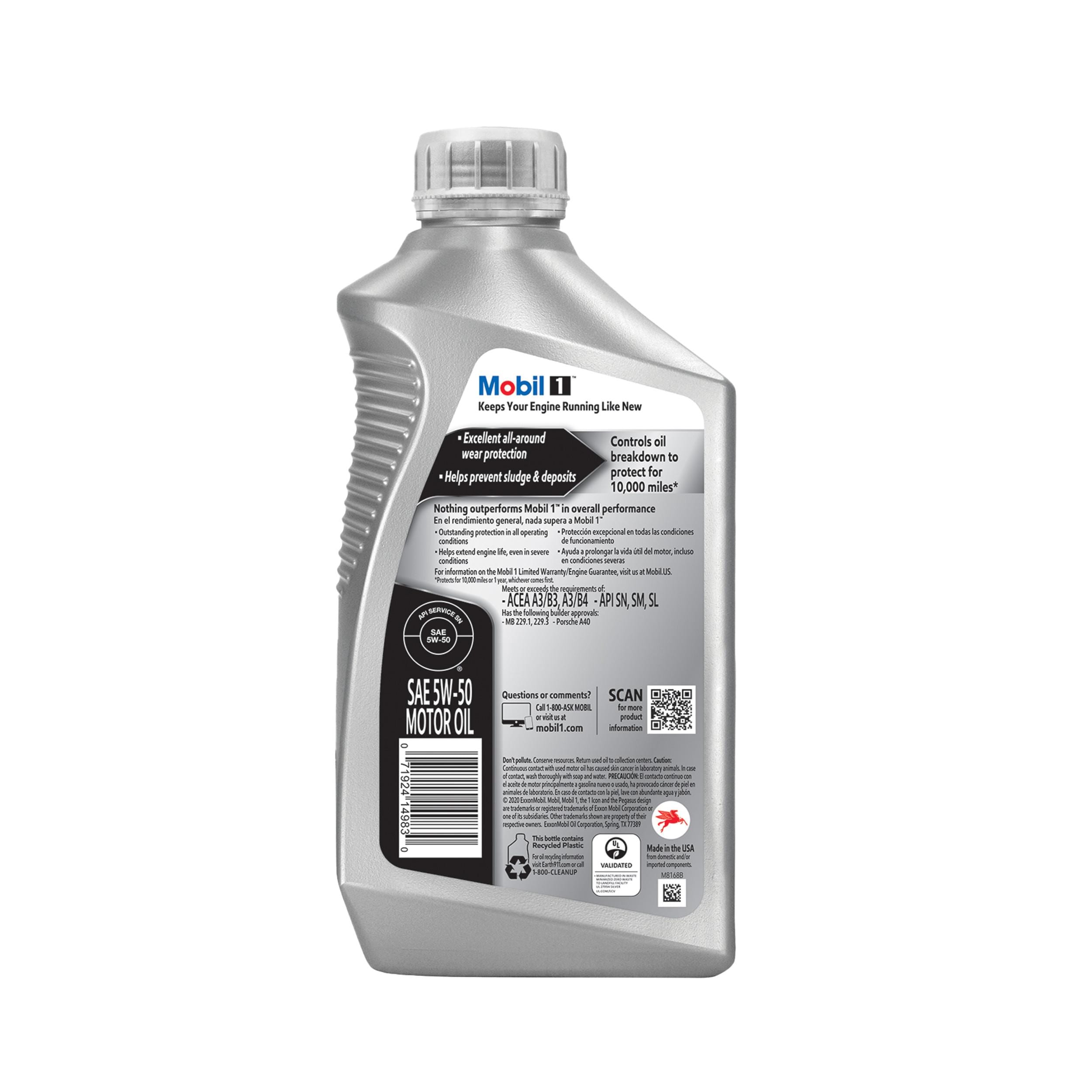 Mobil 1 FS X2 European Car Formula Full Synthetic 5W-50 Motor Oil