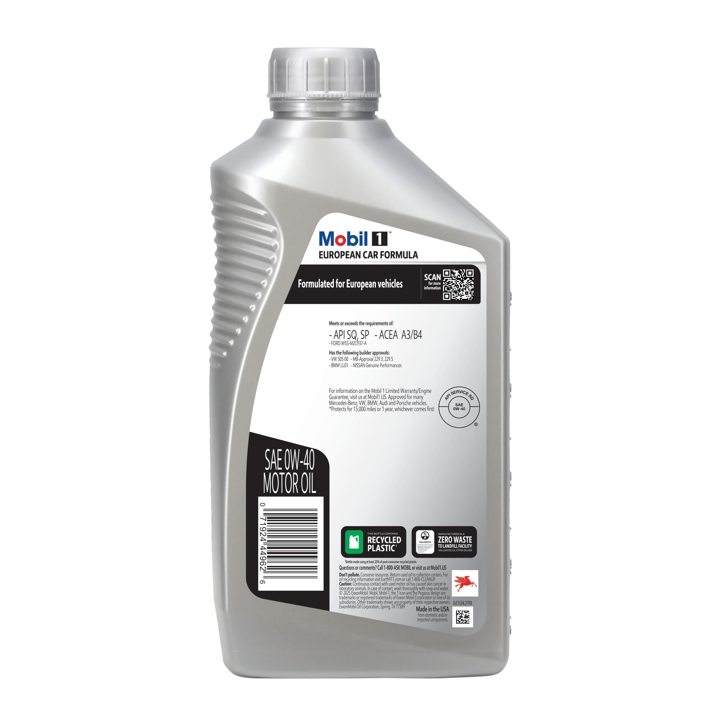 Mobil 1 FS European Car Formula Full Synthetic 0W-40 Motor Oil 1
