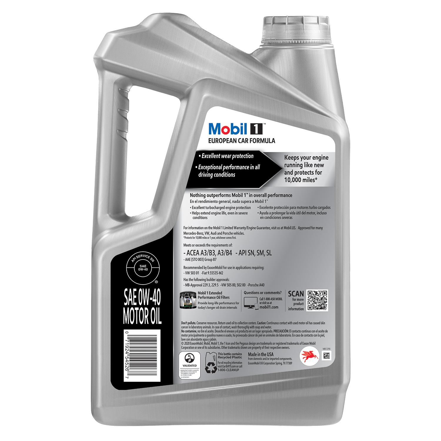 Mobil 1 FS European Car Formula Full Synthetic 0W-40 Motor Oil 5