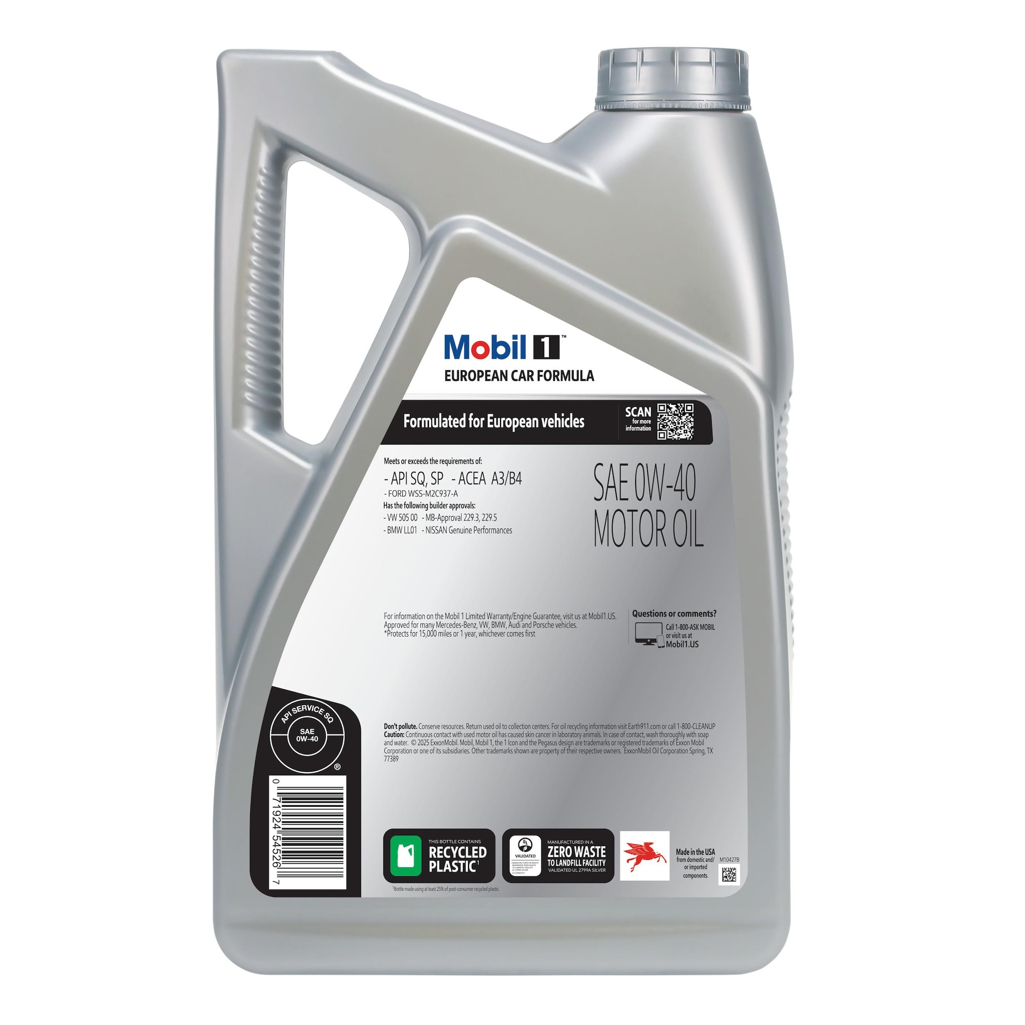 Mobil 1 FS European Car Formula Full Synthetic 0W-40 Motor Oil 5 