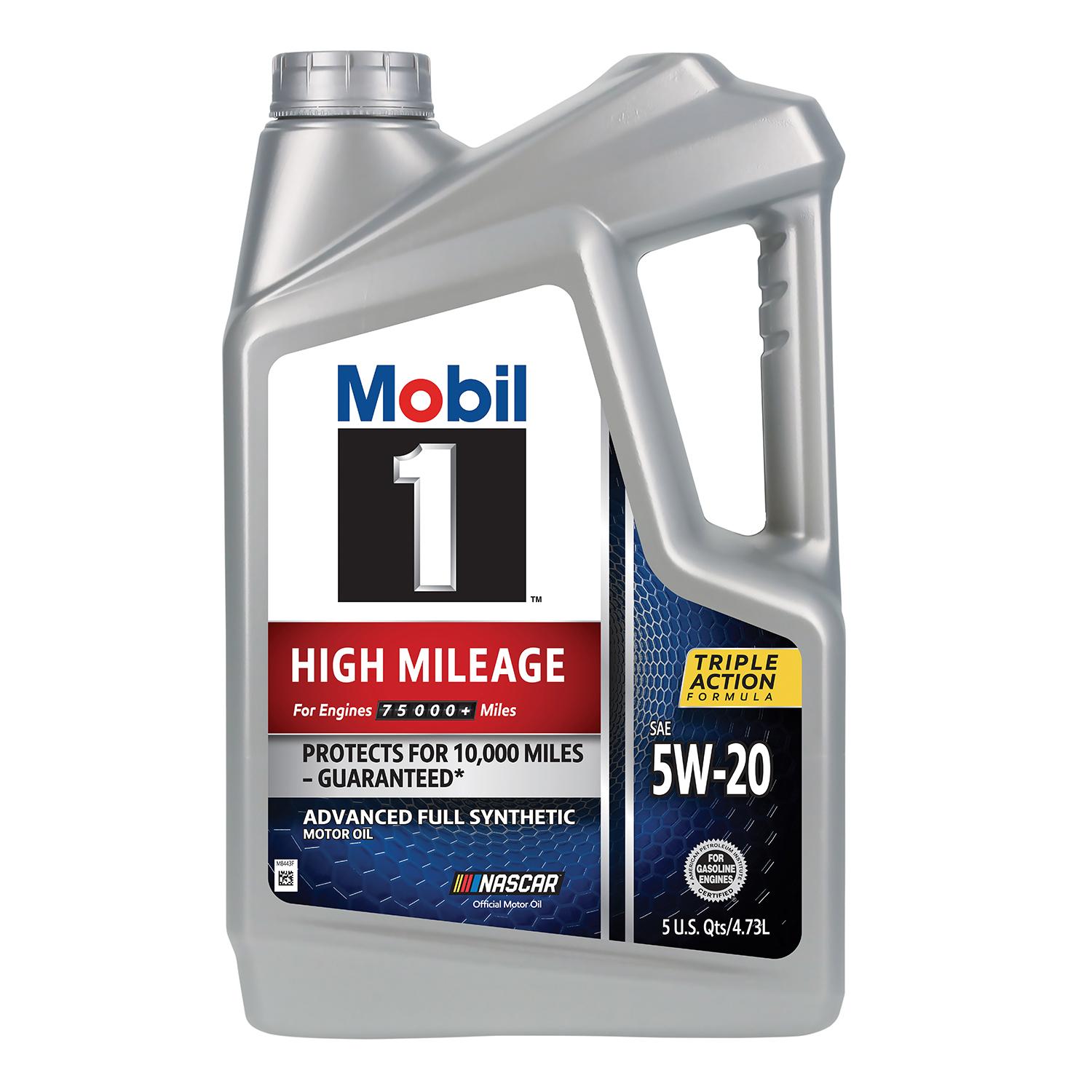 Mobil 1 High Mileage Full Synthetic 5W-20 Motor Oil 5 Quart | AutoZone
