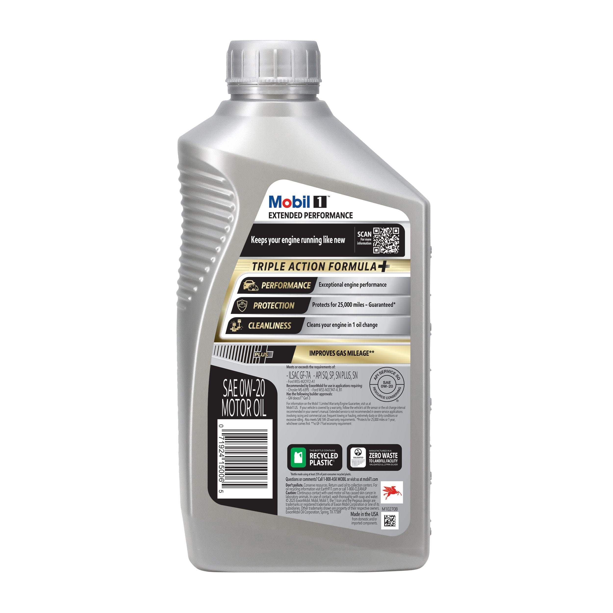Mobil 1 Extended Performance Full Synthetic 0W-20 Motor Oil 1