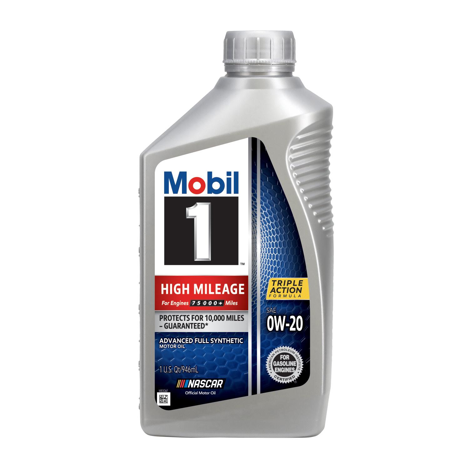 Mobil 1 High Mileage Full Synthetic 0W-20 Motor Oil 1 Quart | AutoZone