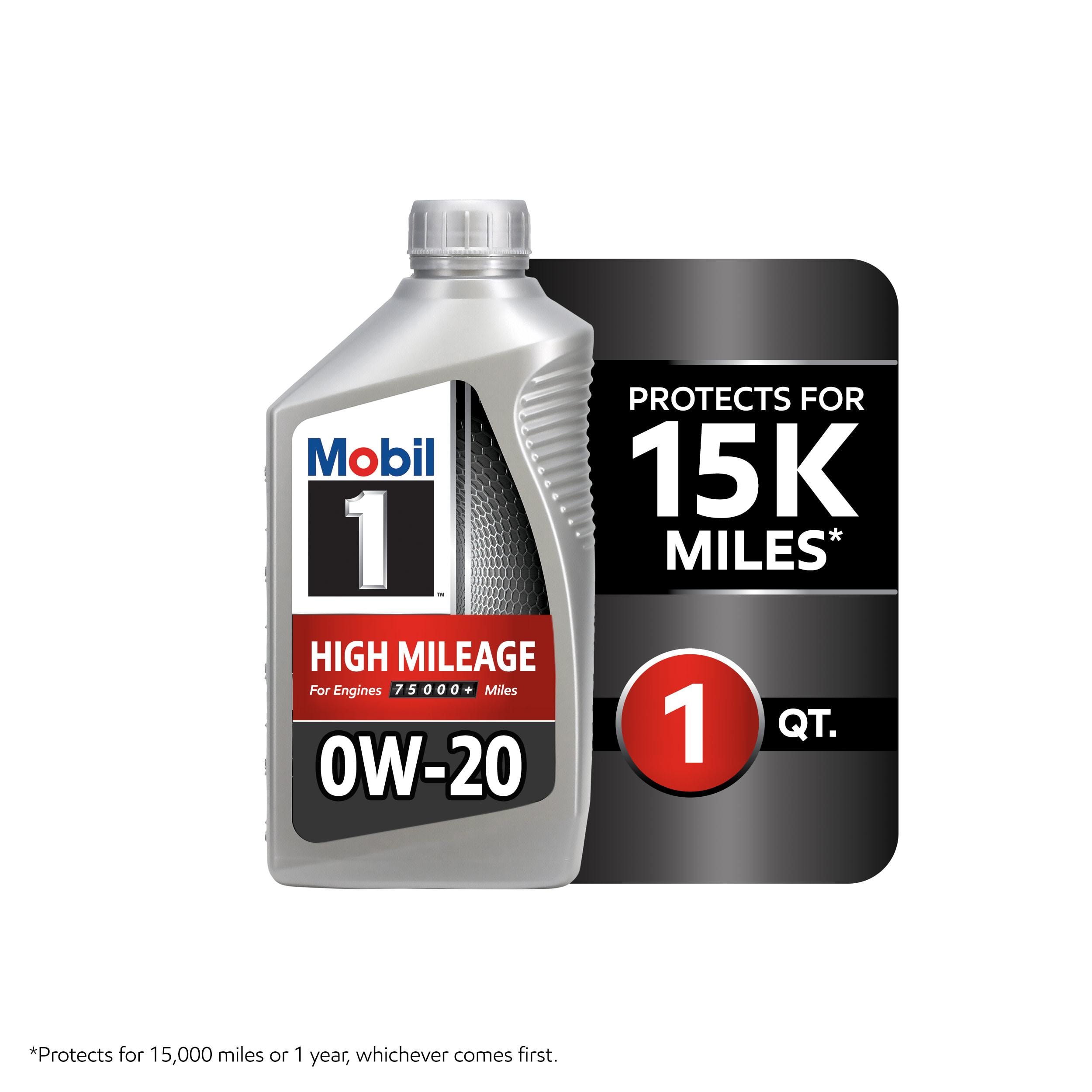 Mobil 1 High Mileage Full Synthetic 0W-20 Motor Oil 1 Quart | AutoZone