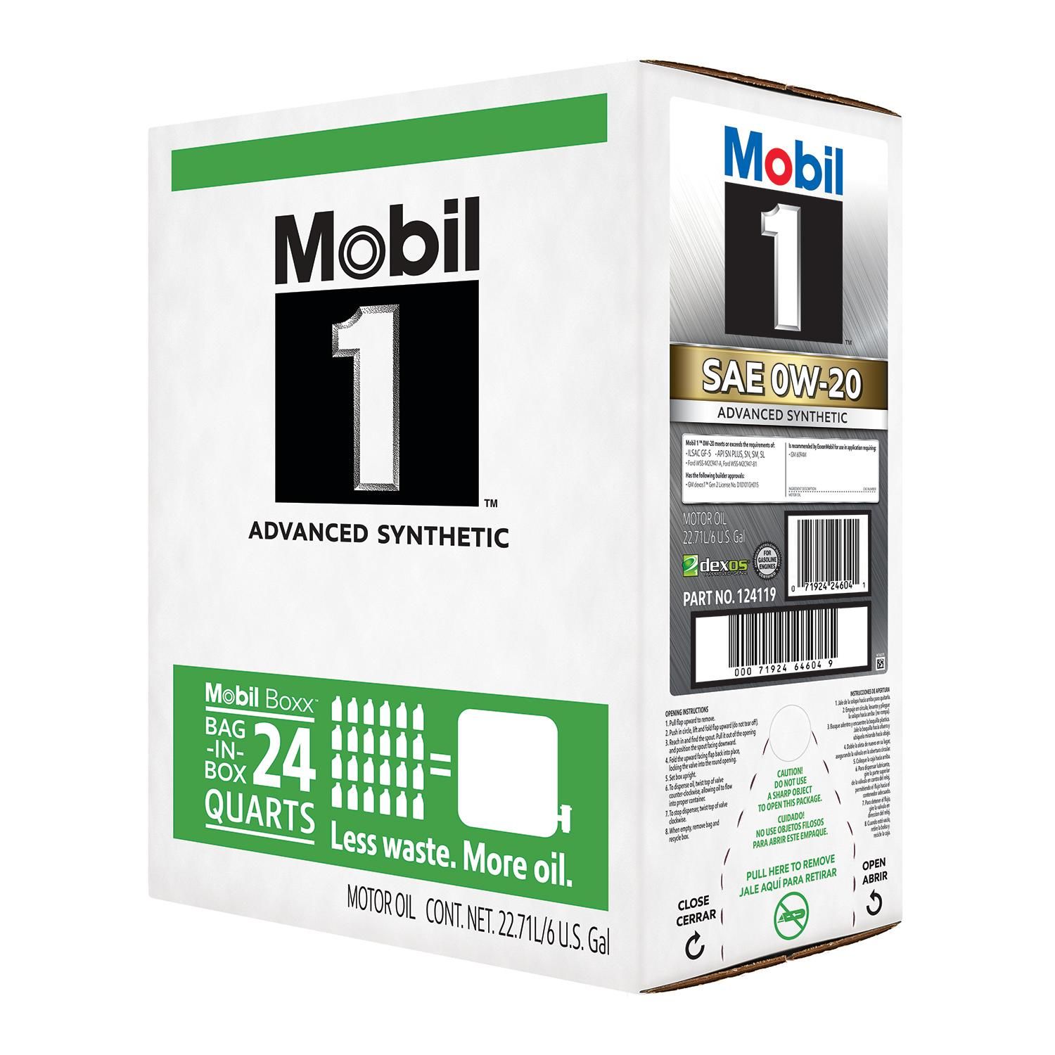 モービル1 0w-20 8L Mobil 1 Full Synthetic Engine Oil 0W-20 | AutoZone