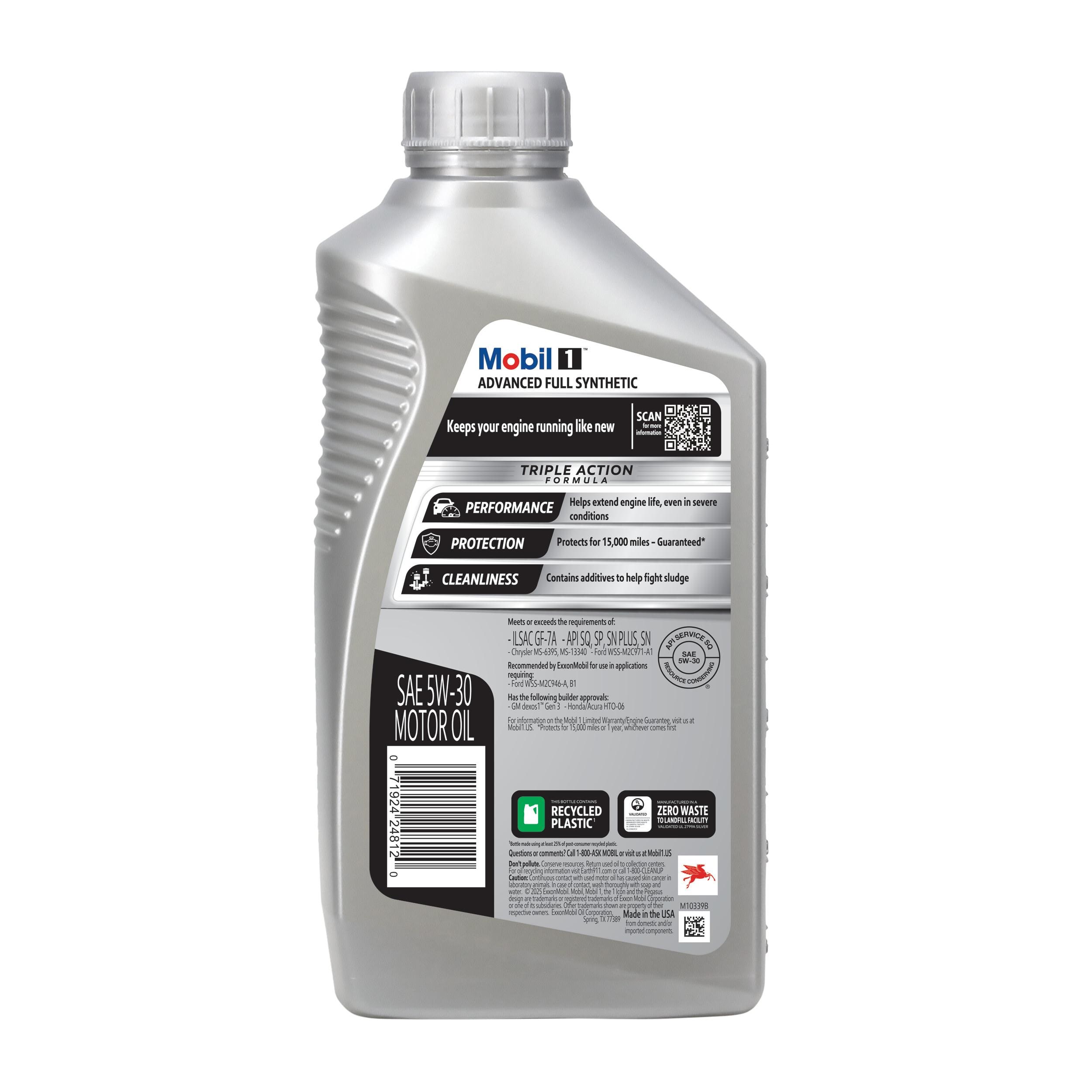 Mobil 1 Advanced Full Synthetic 5W-30 Motor Oil 1 Quart | AutoZone