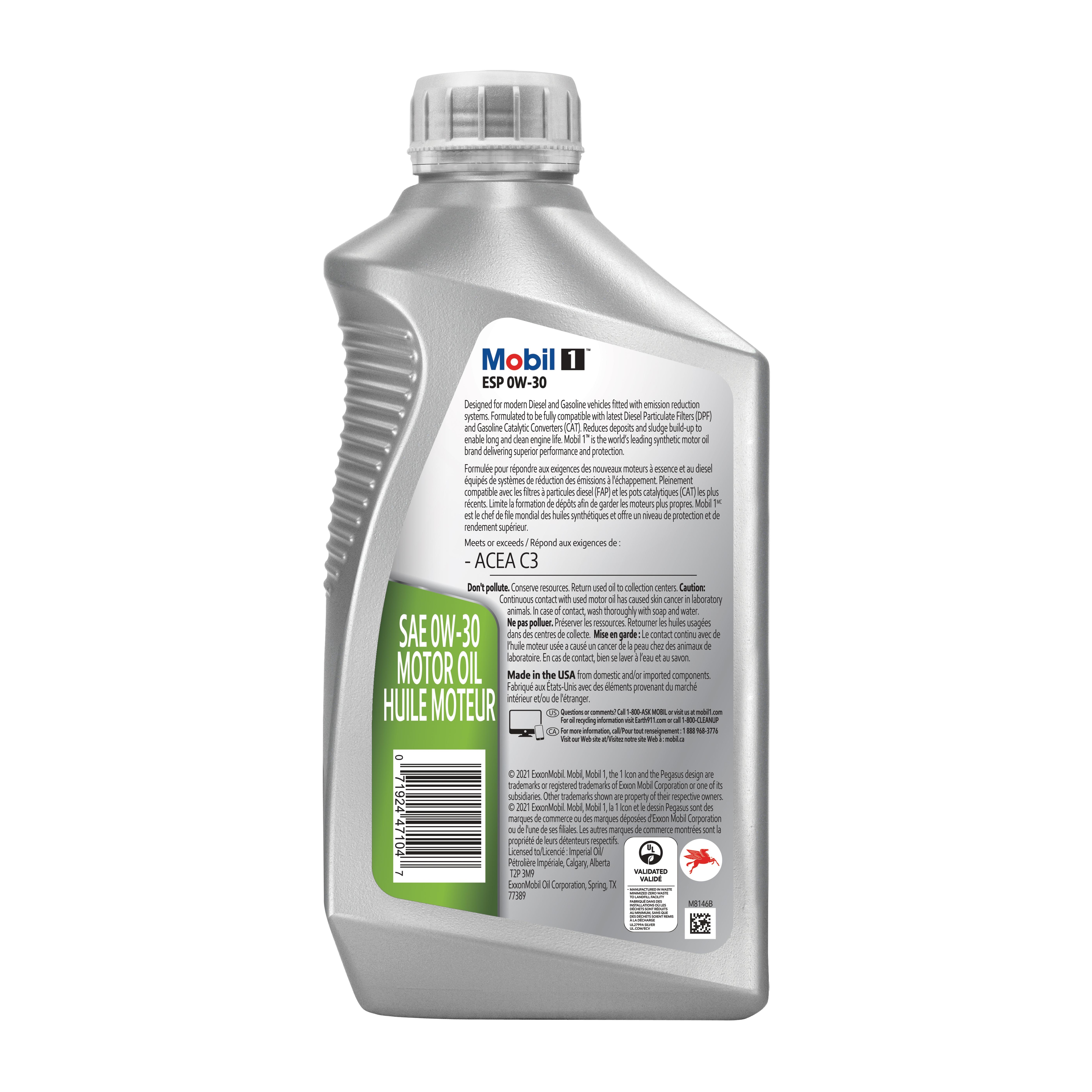 Mobil 1 ESP Full Synthetic 0W-30 Motor Oil 1 Quart | AutoZone
