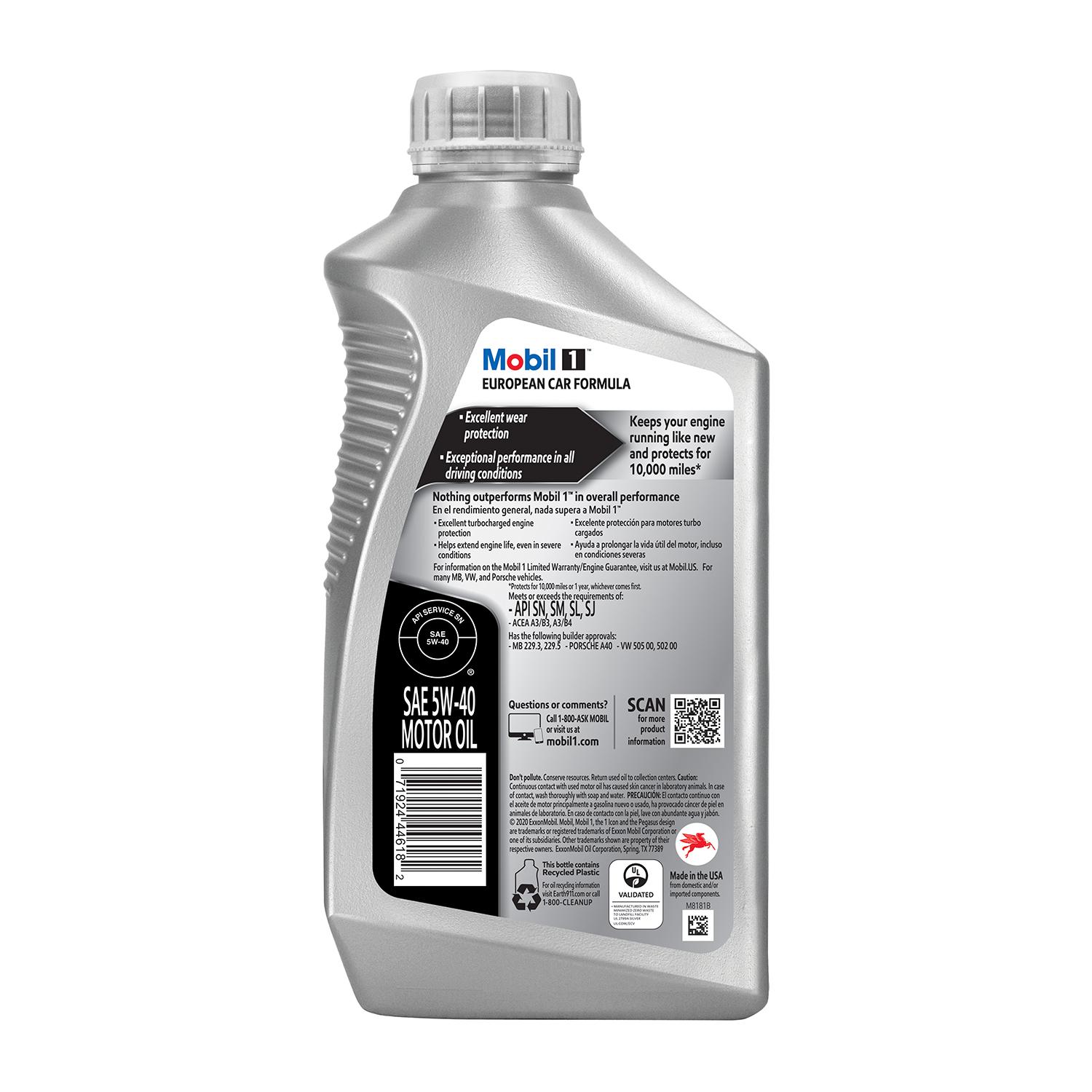 Mobil 1 FS European Car Formula Full Synthetic 5W-40 Motor Oil 1