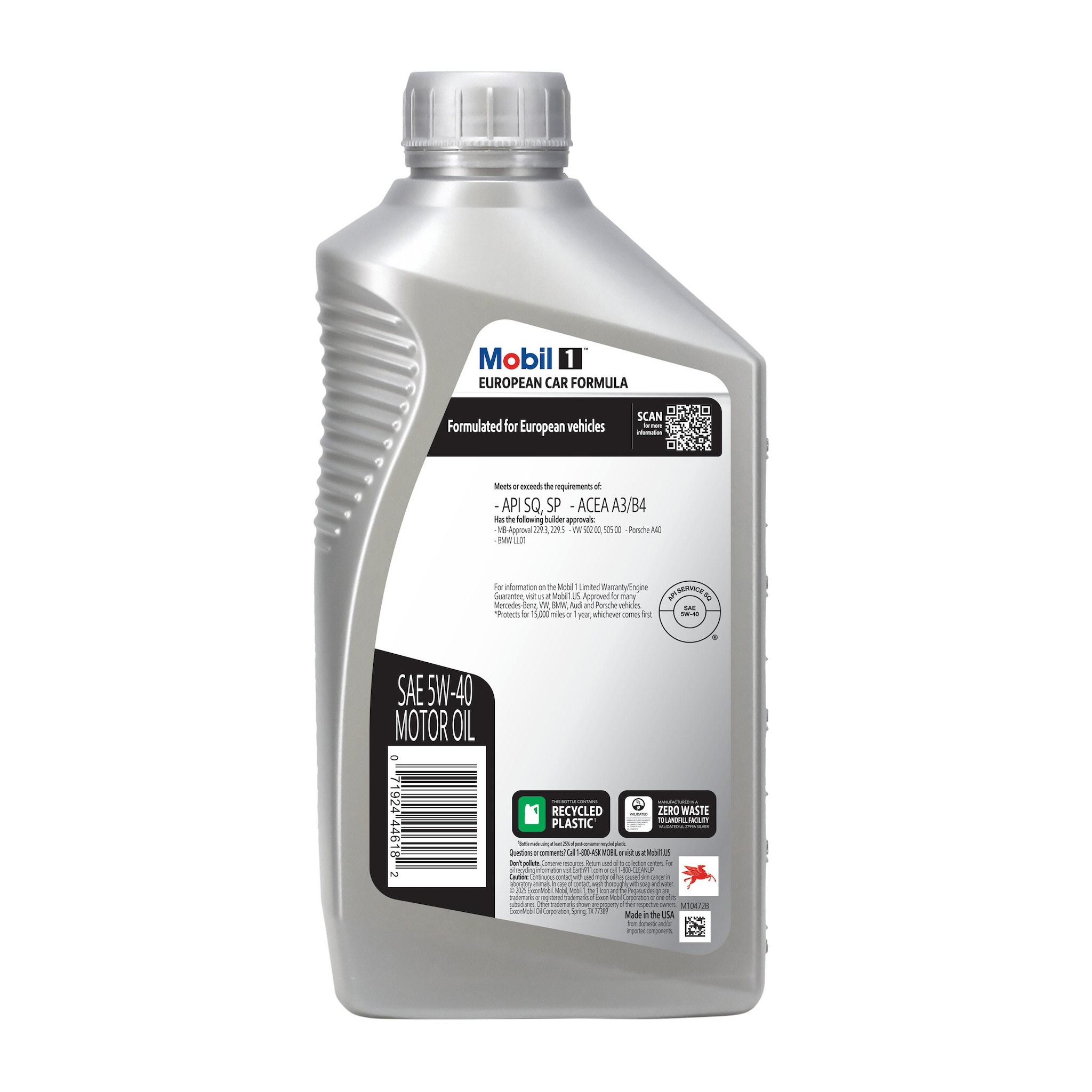 Mobil 1 FS European Car Formula Full Synthetic 5W-40 Motor Oil 1 