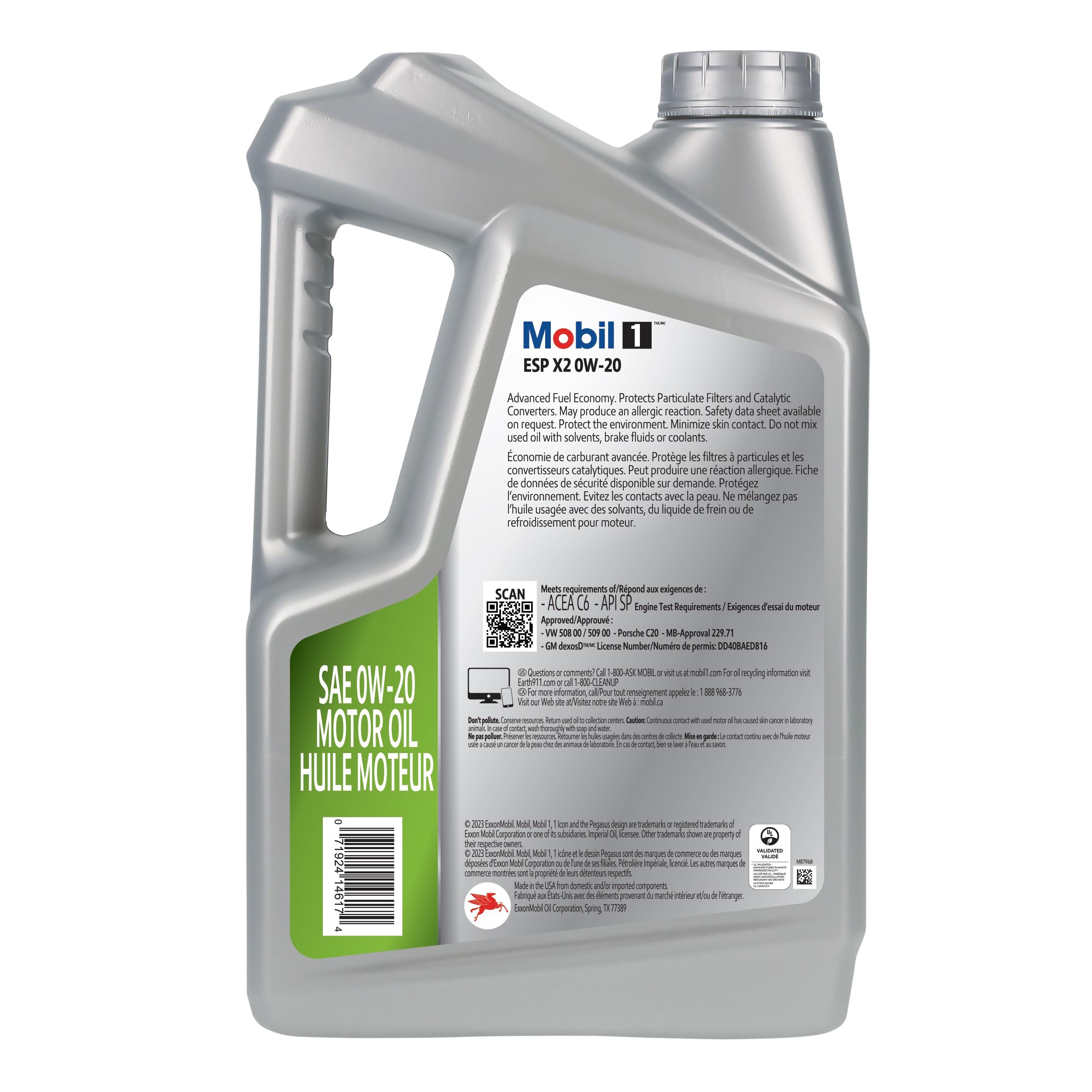 Mobil 1 ESP X2 Full Synthetic 0W-20 Motor Oil 5 Quart | AutoZone