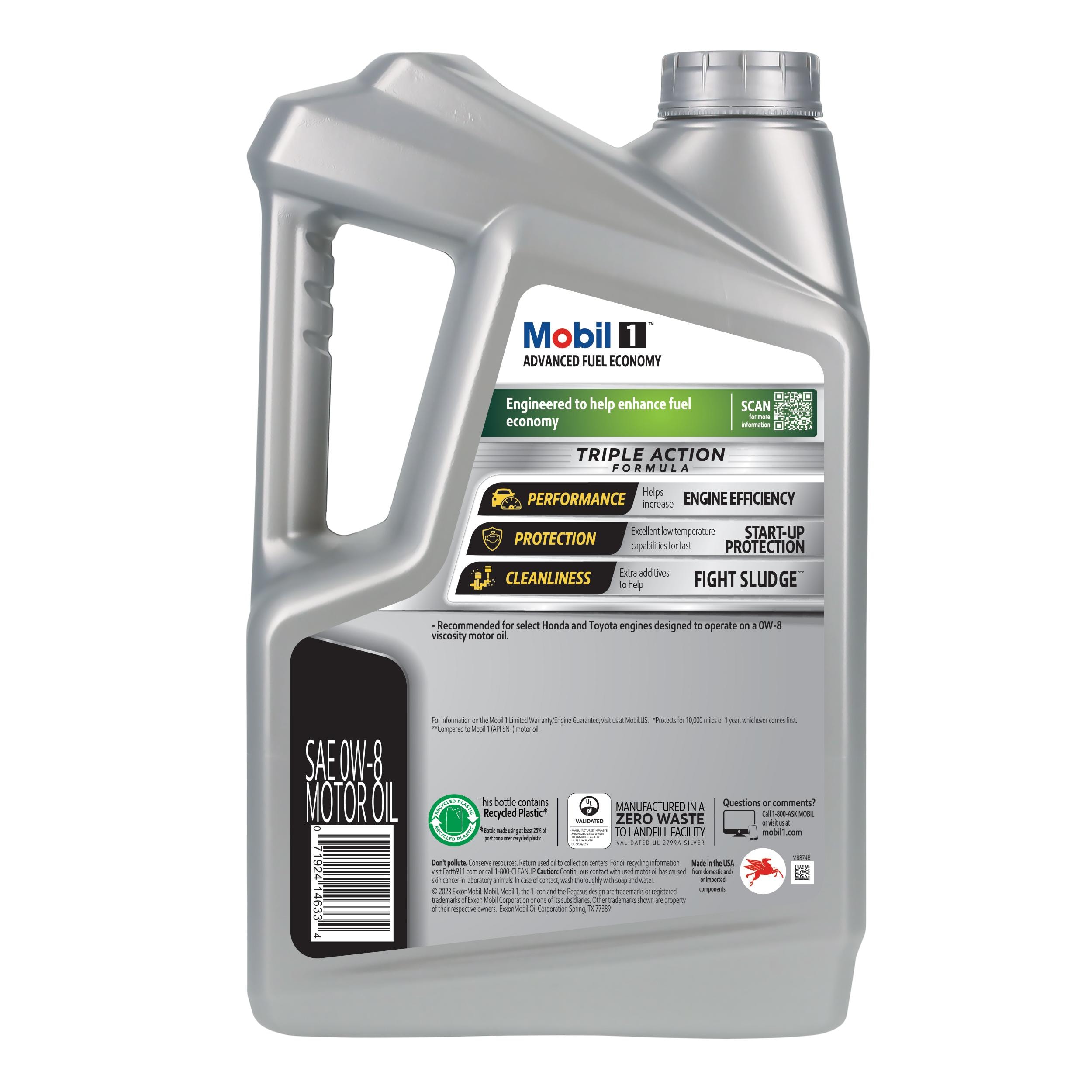 Mobil 1 Advance Fuel Economy Full Synthetic 0W-8 Motor Oil 5 Quart