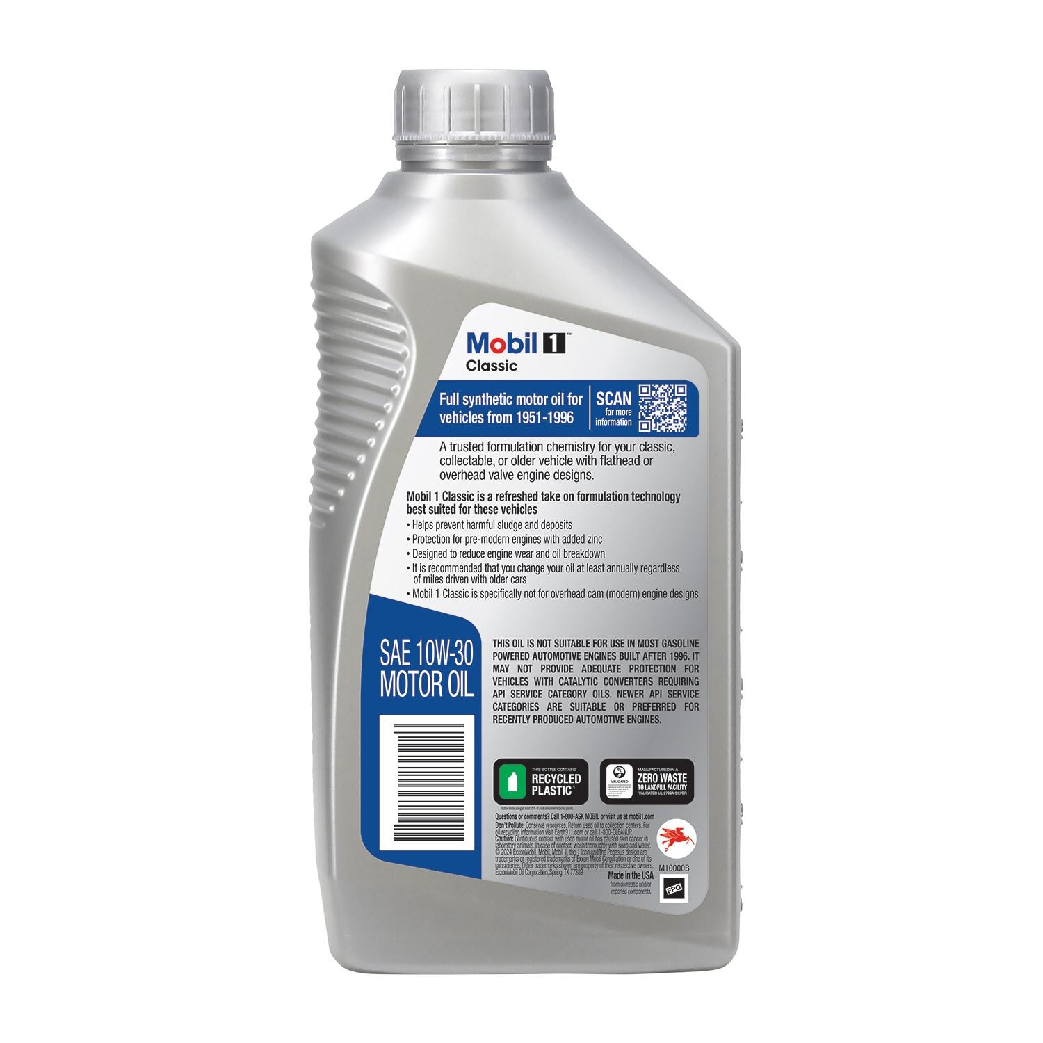Mobil 1 Classic High Mileage Full Synthetic 10W-30 Motor Oil 1 Quart at AutoZone