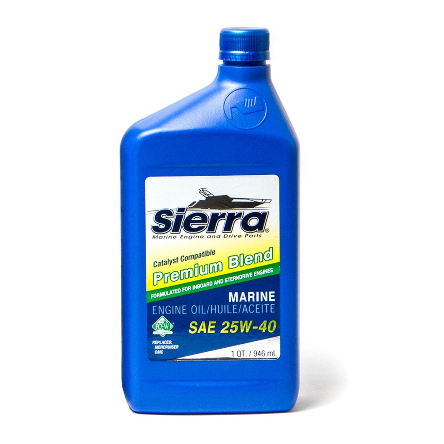 Sierra Marine Conventional 25W-40 Motor Oil 1 Quart 18-9400CAT-2