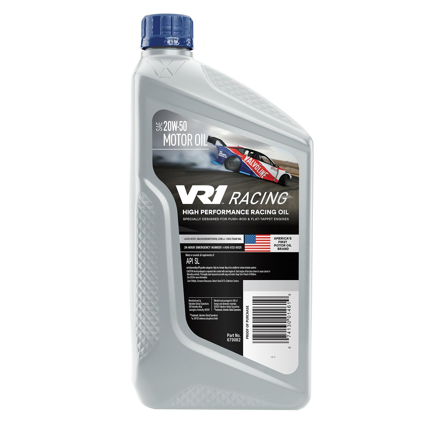 Valvoline VR1 Racing Full Synthetic 20W-50 Motor Oil 1 Quart