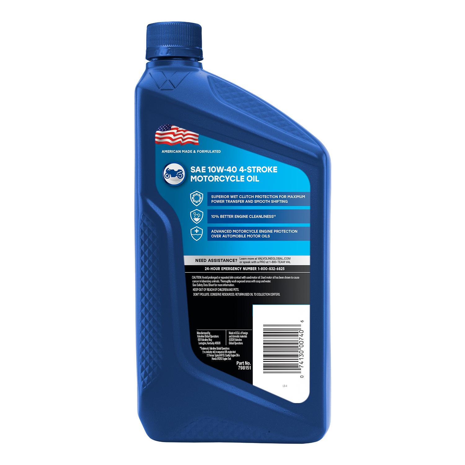 Valvoline Motorcycle 4-Stroke Conventional 10W-40 Motor Oil 1